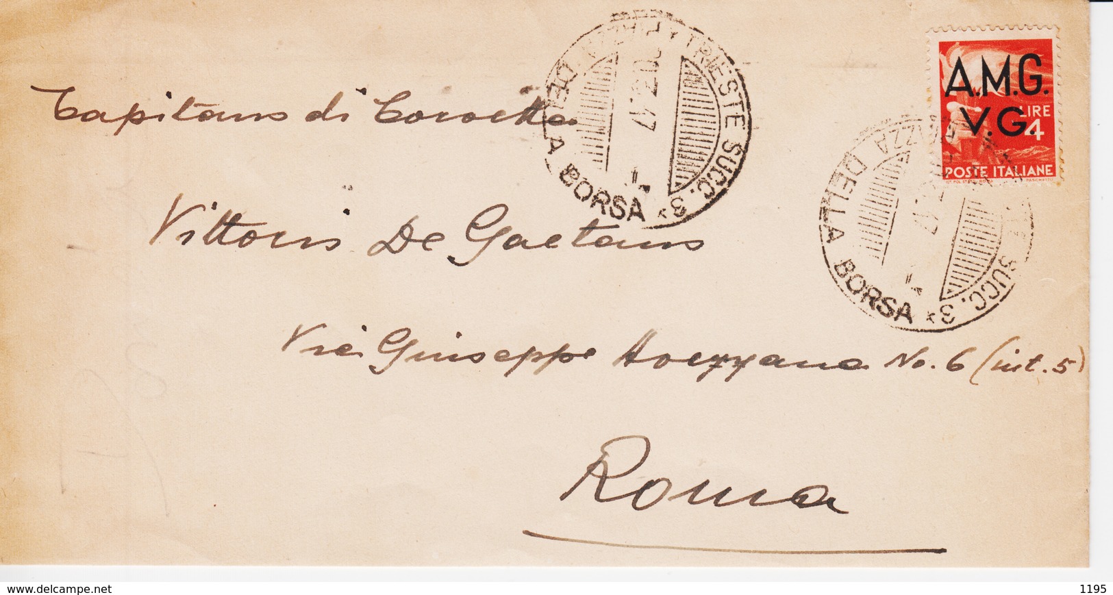 Trieste VG, Lettera Con Sassone 16 Viaggiata (05275) - Storia Postale