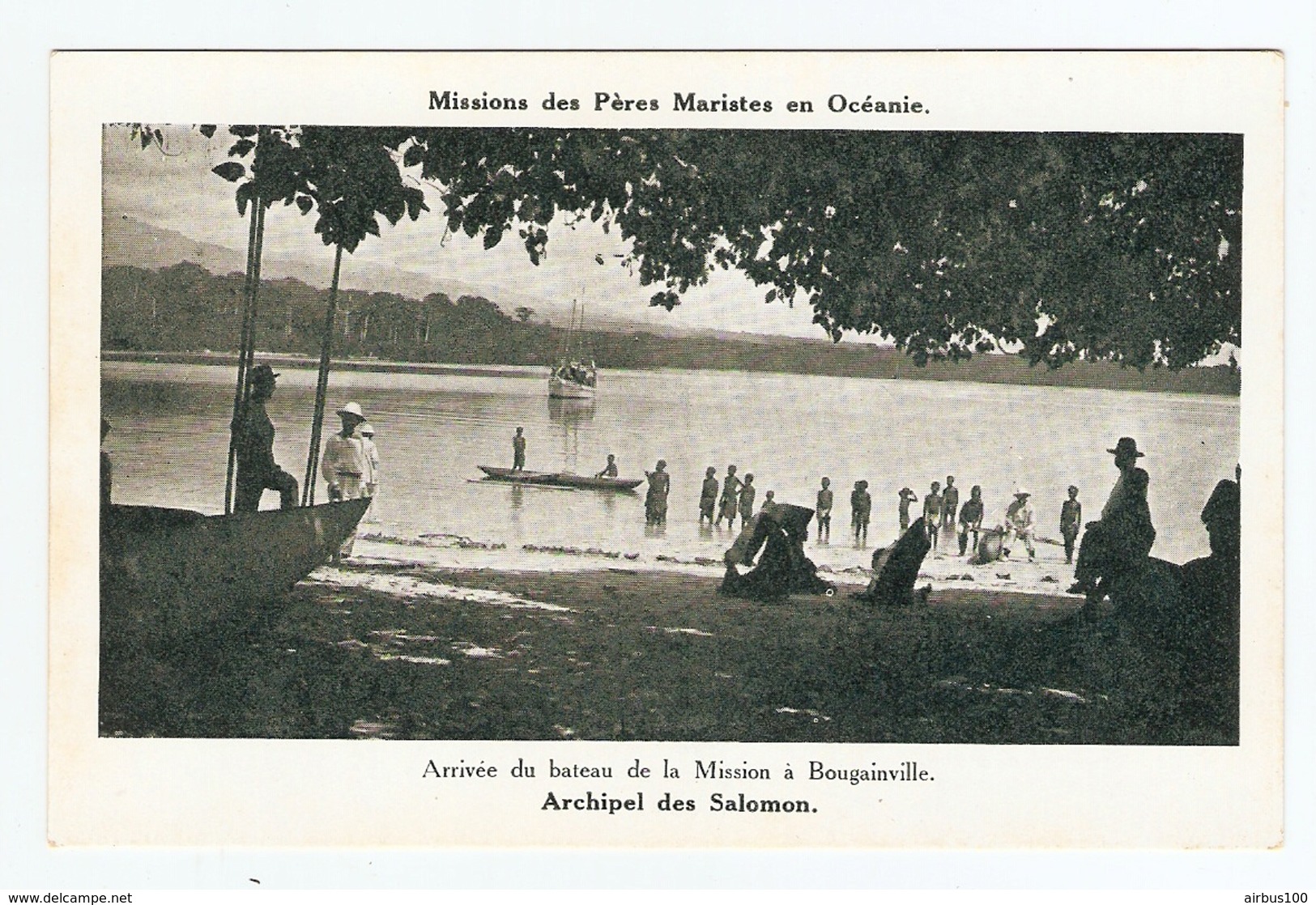 CP - MISSIONS Des PERES MARISTES En OCEANIE - ARCHIPEL Des SALOMON ARRIVEE Du BATEAU De La MISSION à BOUGAINVILLE - Islas Salomon