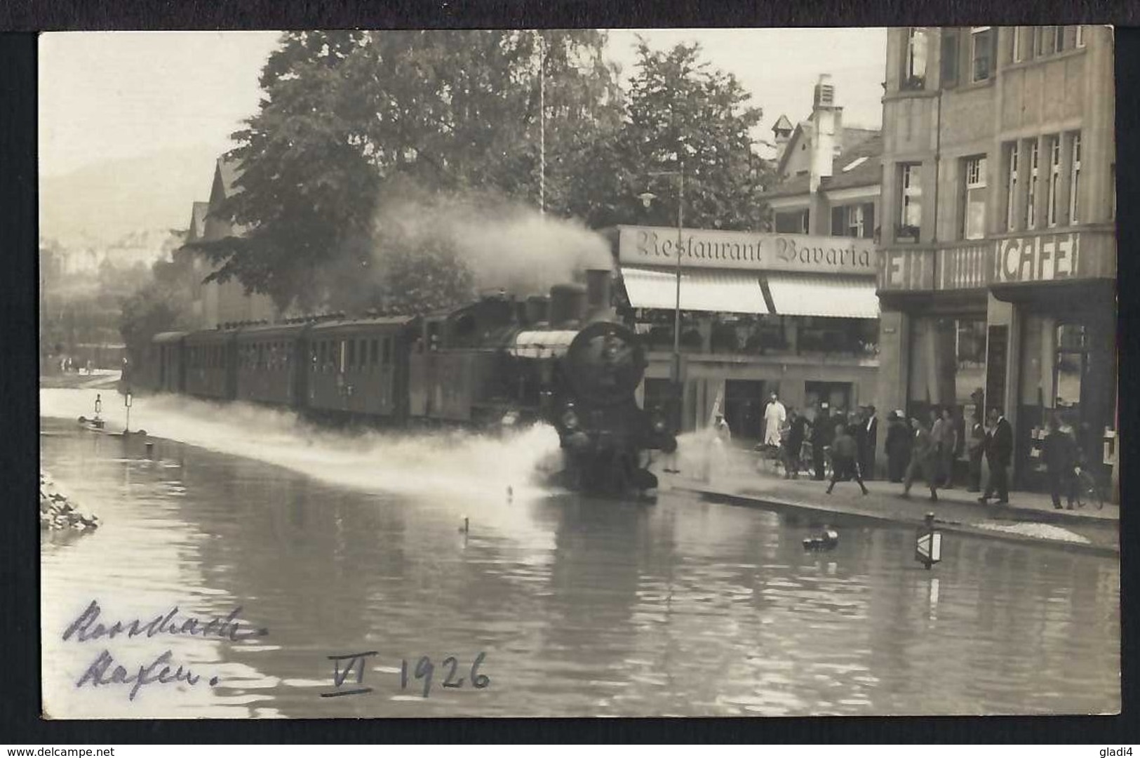 Rorschach - Hochwasser - Dampflok - Bahnhof - 1926 - Rorschach