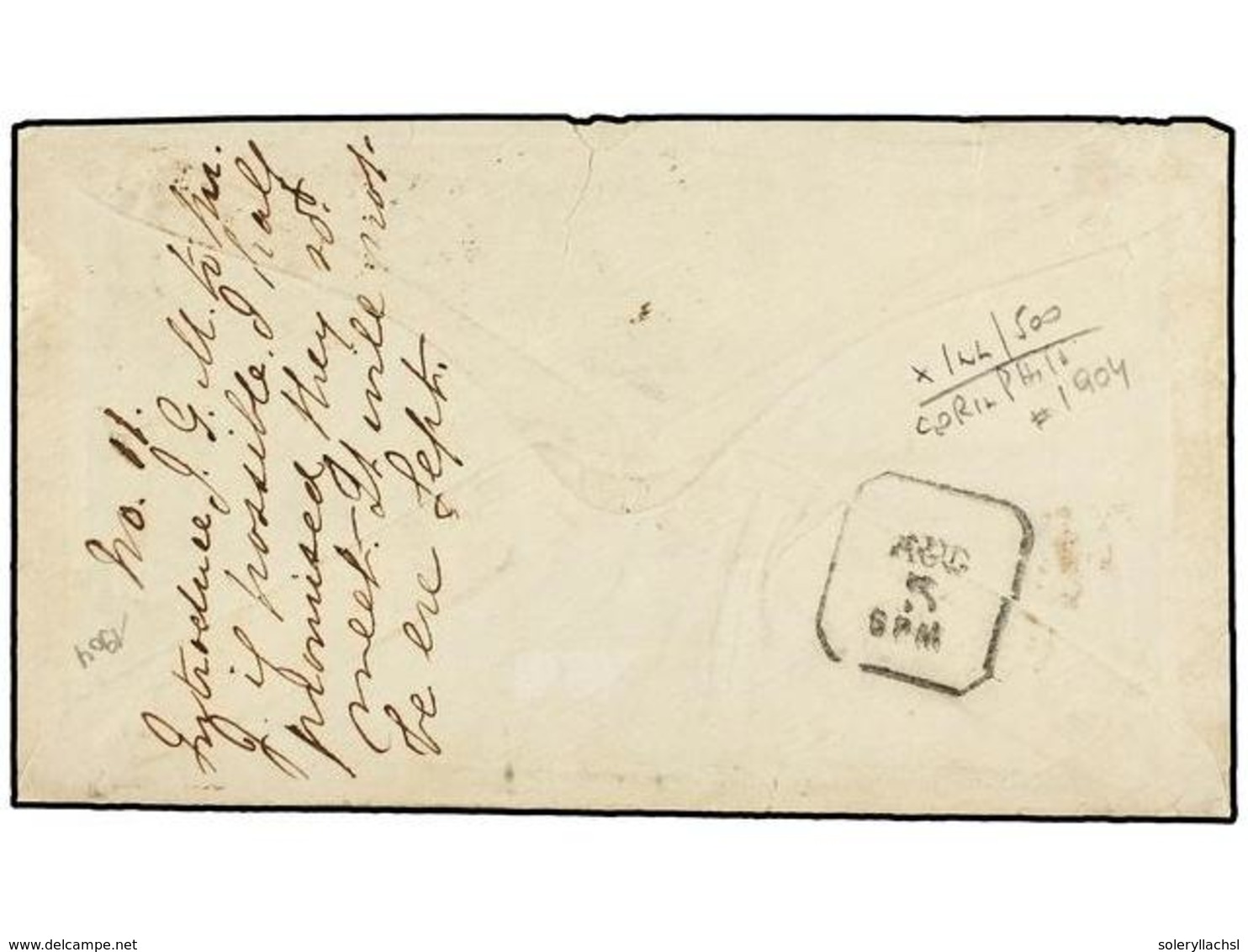 LEVANTE: CORREO FRANCES. (1867 CA.). BEIRUT To U.S.A. Envelope Franked With Two Strips Of Three Tied By BEIRUTTI Cds. En - Andere & Zonder Classificatie