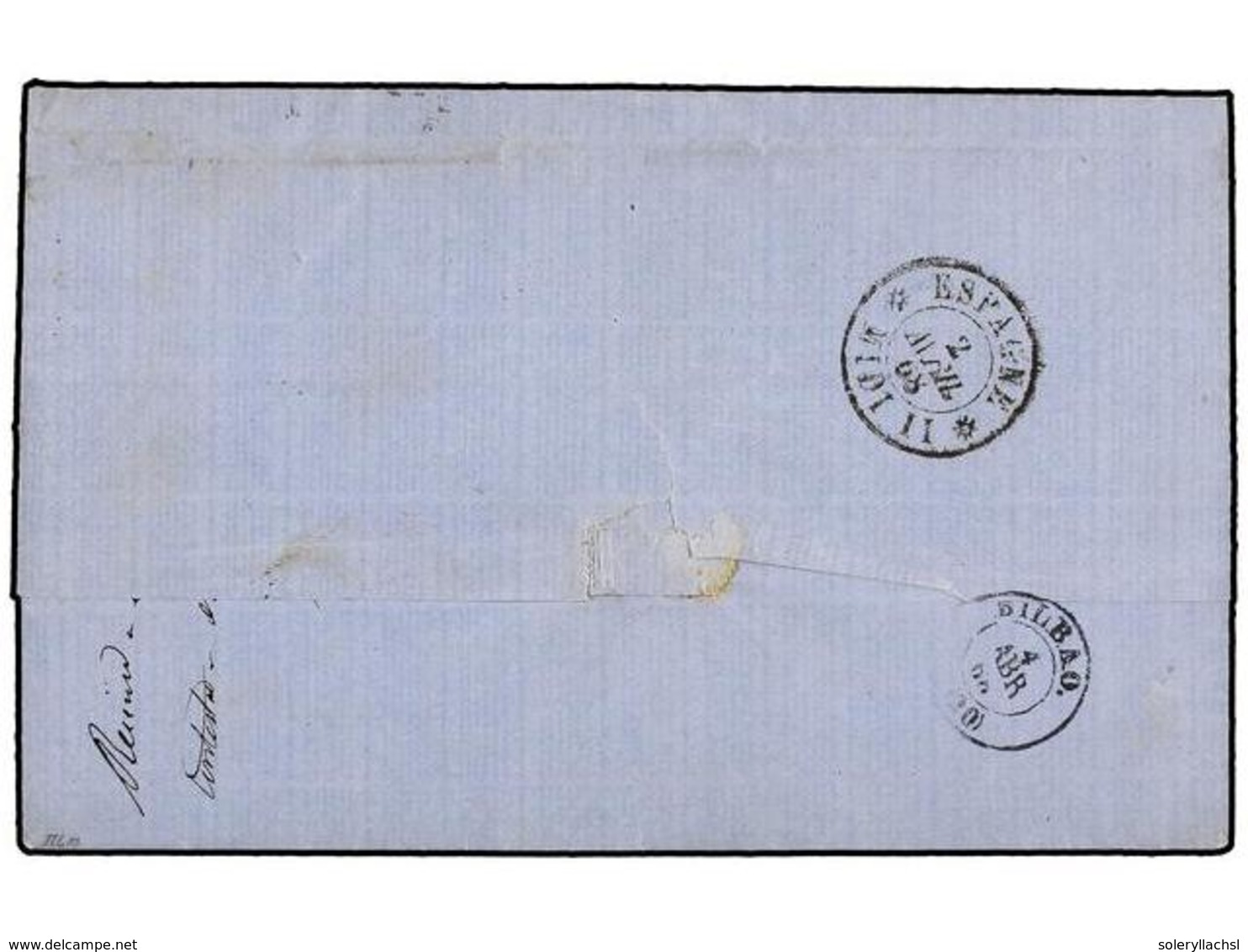 BELGICA. Of.19 (4). 1868. ANVERS To BILBAO (Spain). Folded Letter Franked With Four 30 Cts. Brown Stamps, Tied With 12 G - Other & Unclassified