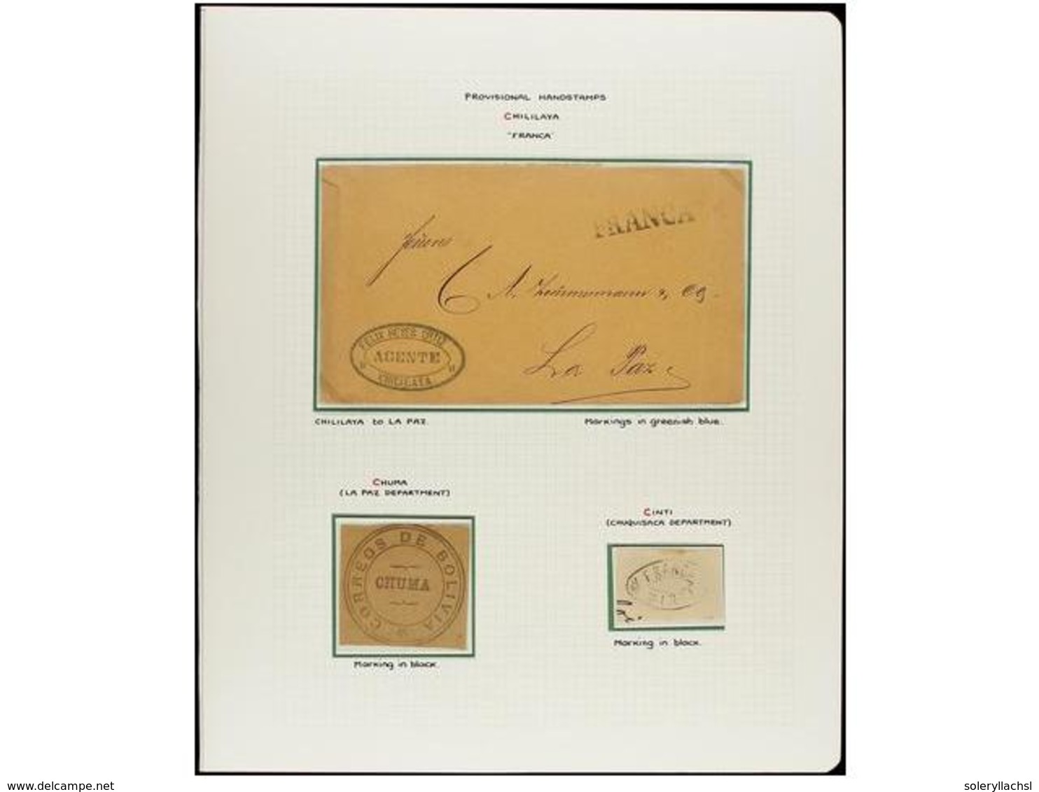 BOLIVIA. 1880-1936. MARCAS PROVISIONALES DE PORTES PAGADOS. Colección De 48 Cartas Con Marcas Provisionales De Portes Pa - Other & Unclassified