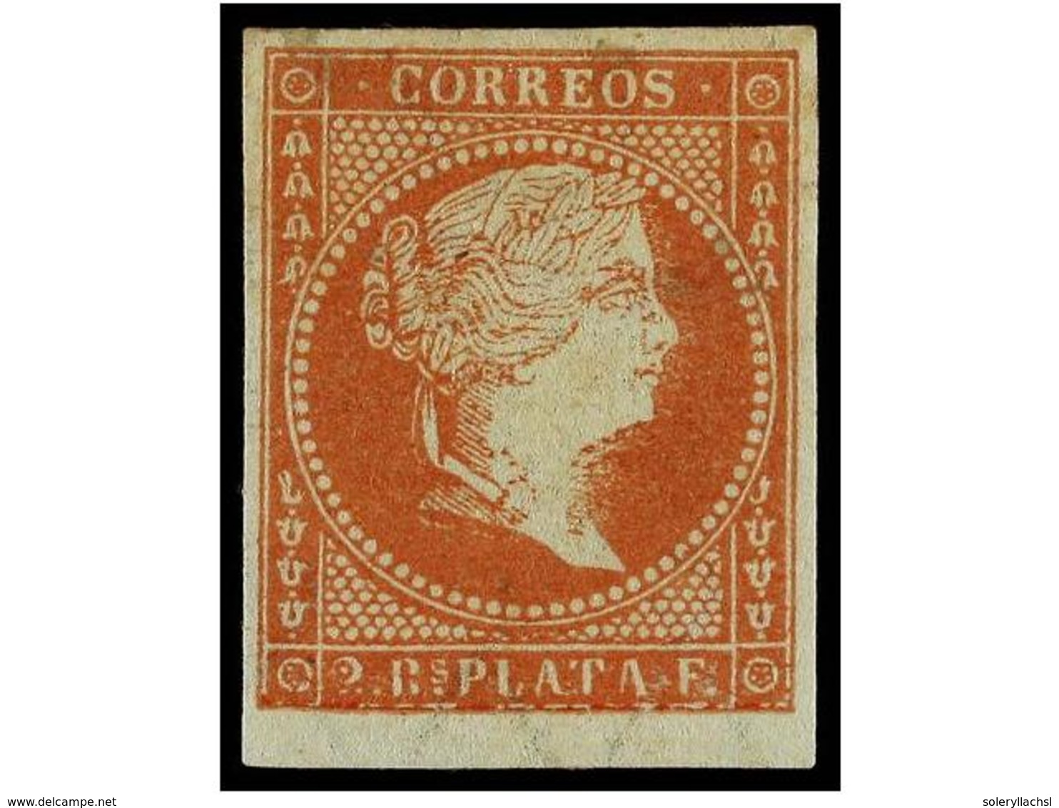 * CUBA. Ed.9. 2 Reales Naranja, Filigrana Lazos, Borde Inferior De Hoja. Sello Rarísimo En Nuevo Y Más En Esta Excelente - Autres & Non Classés