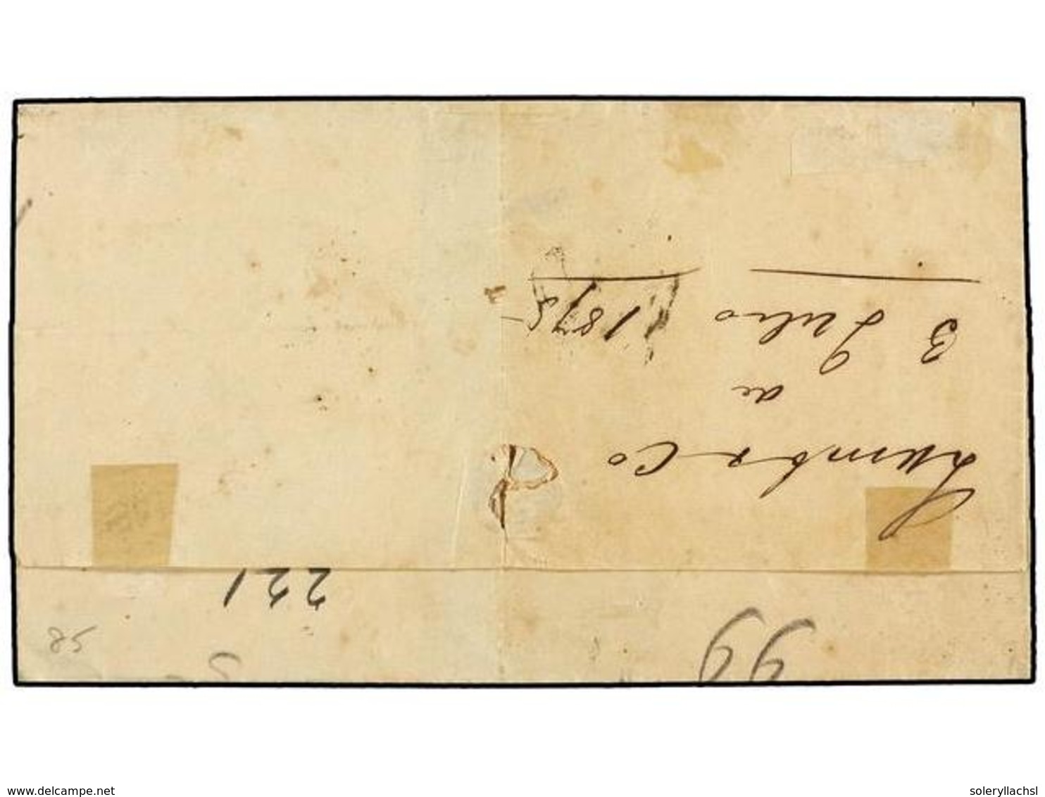 ANTILLAS DANESAS. 1875. ST. THOMAS To RIO HACHA. Folded Letter Franked With GB. 4 D. Vermeillon (pl. 14) Tied By Duplex  - Autres & Non Classés