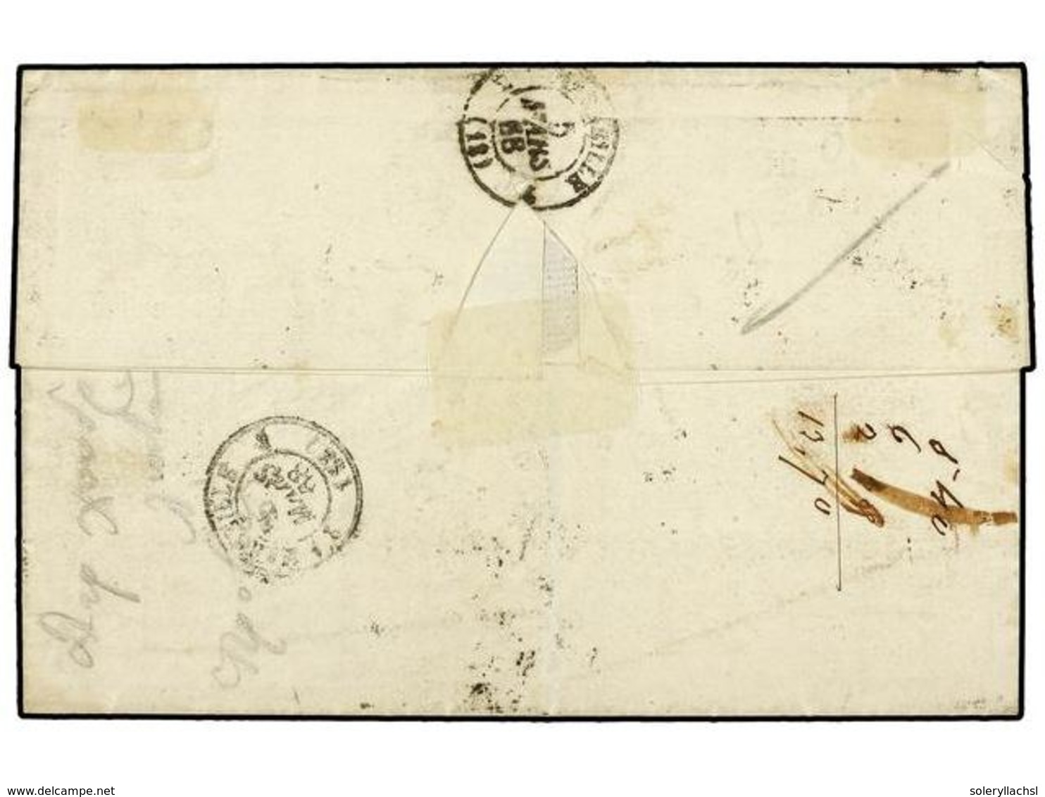 EGIPTO. 1868. 2 Pi. Blue And 1 Pi. Red Singles Neatly Tied On Folded Cover To MARSEILLE By Clear Black POSTE VICE-REALI/ - Autres & Non Classés