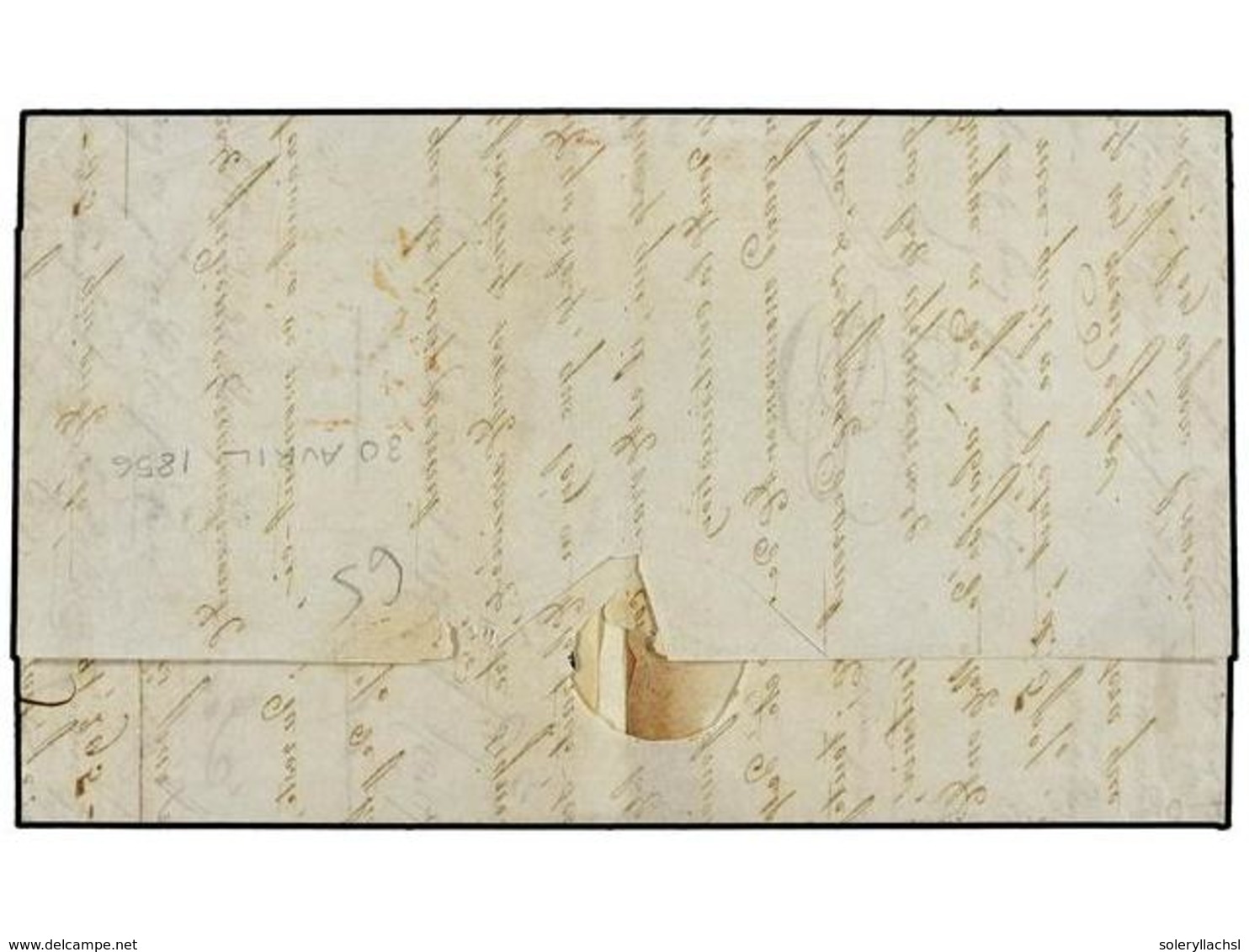 FRANCIA. Yv.13 (3), 16 (3). 1856. PARÍS A VALPARAISO. 10 Cts. Bistre (3) Y 40 Cts. Naranja, Tira De Tres, Para Completar - Autres & Non Classés
