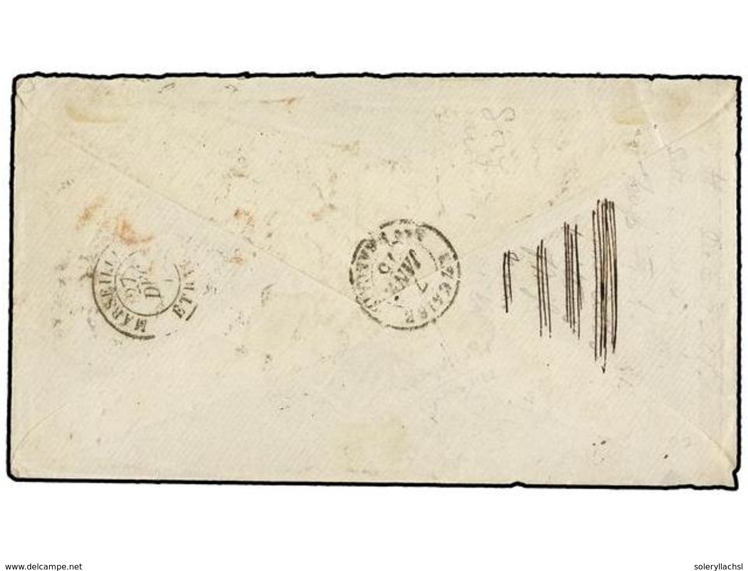 FRANCIA. 1874. SYRACUSE (Usa) To PARIS. Envelope Franked With 10 Cents. Brown Stamp (Sc. 161) Tied With Cork Cancel. Red - Other & Unclassified