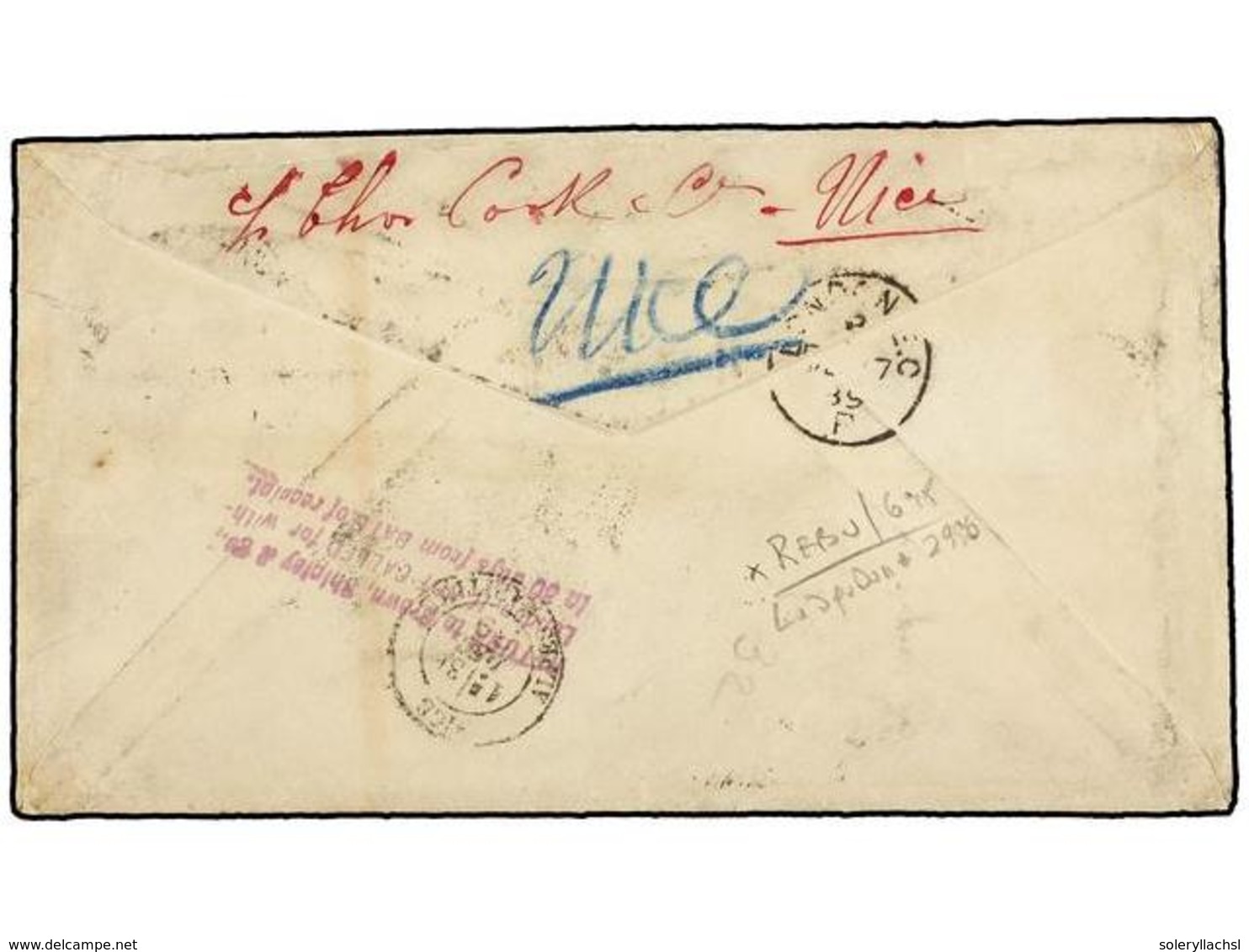 FRANCIA. 1889. NEW YORK To LONDON. 5 Cts. Blue Redirected To PARIS Taxed On Arrival With 1 Fr. Red Brown French Postage  - Otros & Sin Clasificación