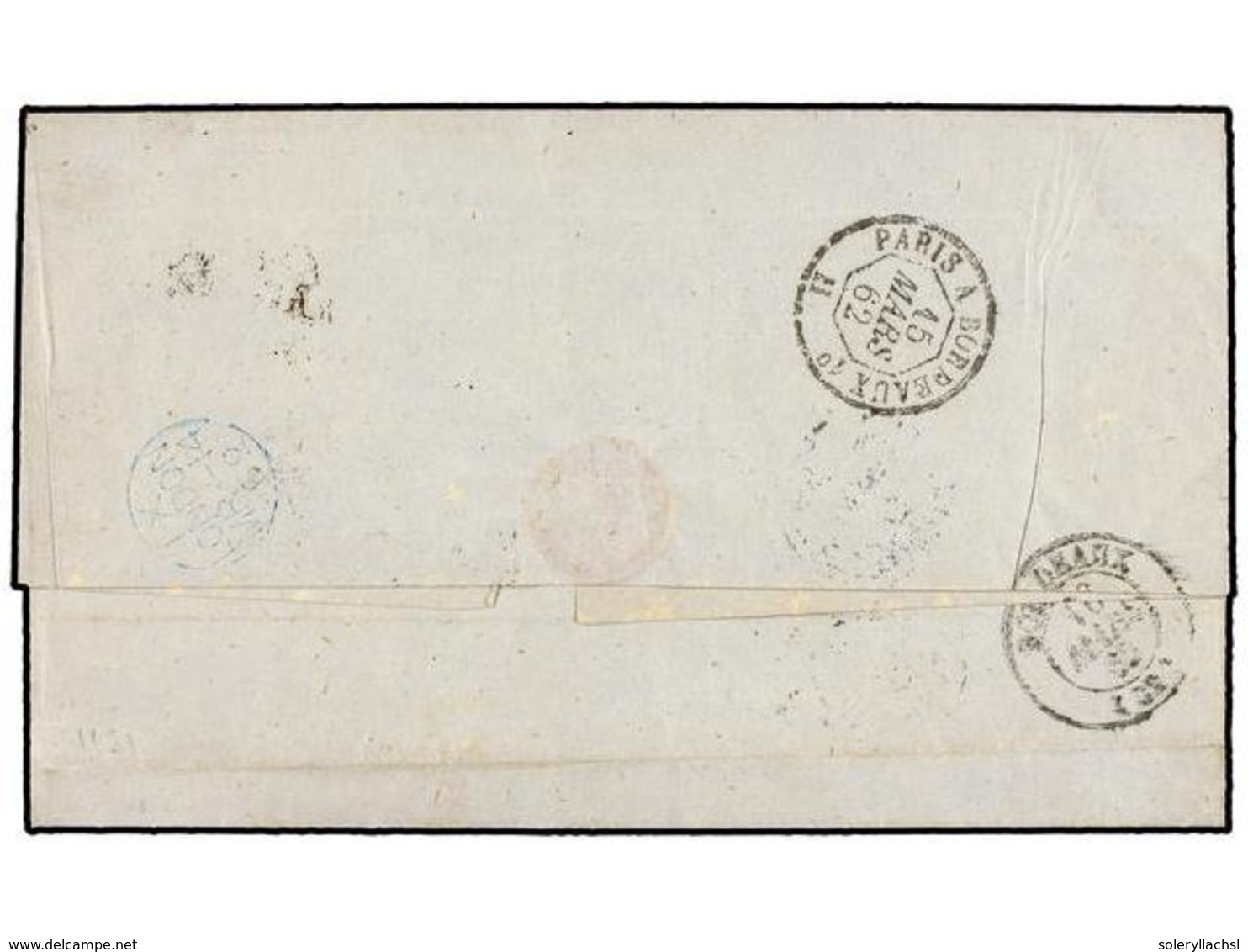 GABON. 1862. GABON To FRANCE. Folded Letter Without Text Endorsed "Gabon 1er Fev. 1862" Send By British Mail Via Fernand - Other & Unclassified