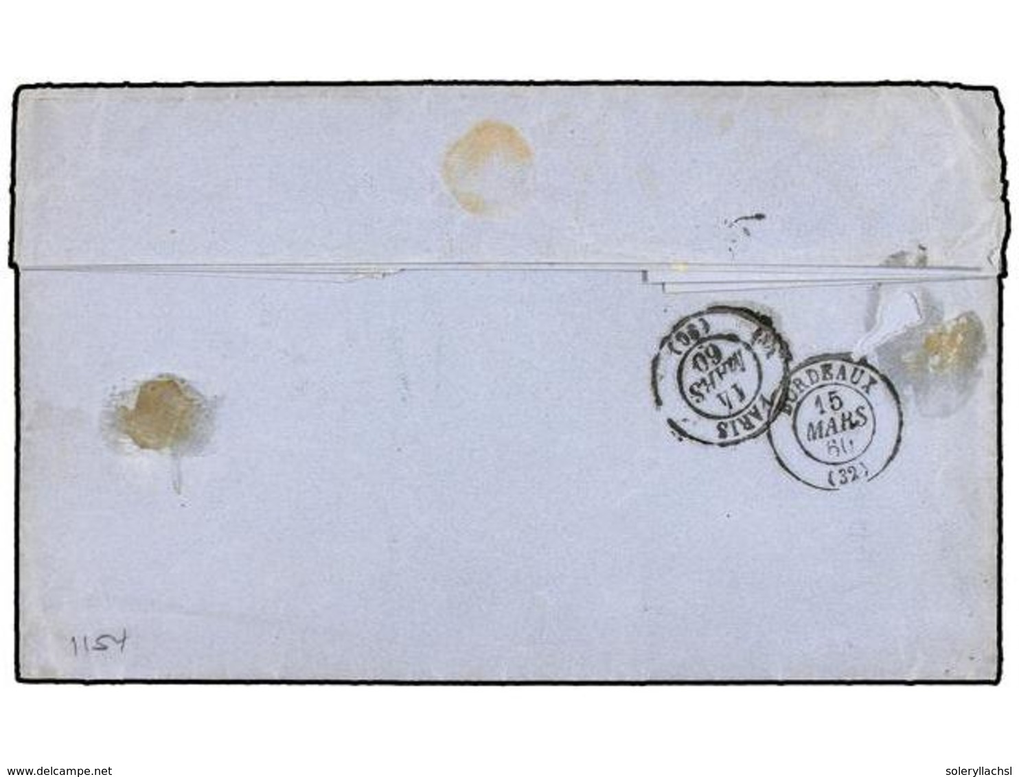 GUINEA FRANCESA. 1859. RIO PONGO To FRANCE. Entiere Letter Send By British Ship Via Senegal, Blue GOREE/* Datestamps On  - Autres & Non Classés