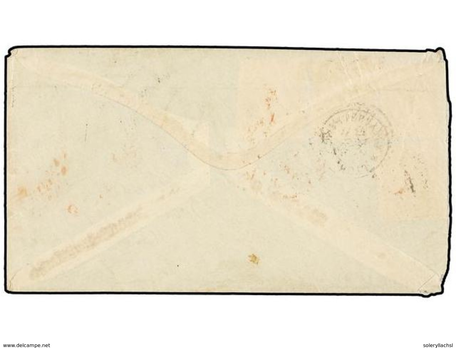 LEVANTE: CORREO FRANCES. 1862. SMYRNE To U.S.A. Envelope Franked With Four French 80 Cts. Rose Stamps Tied By 5098 Grill - Other & Unclassified