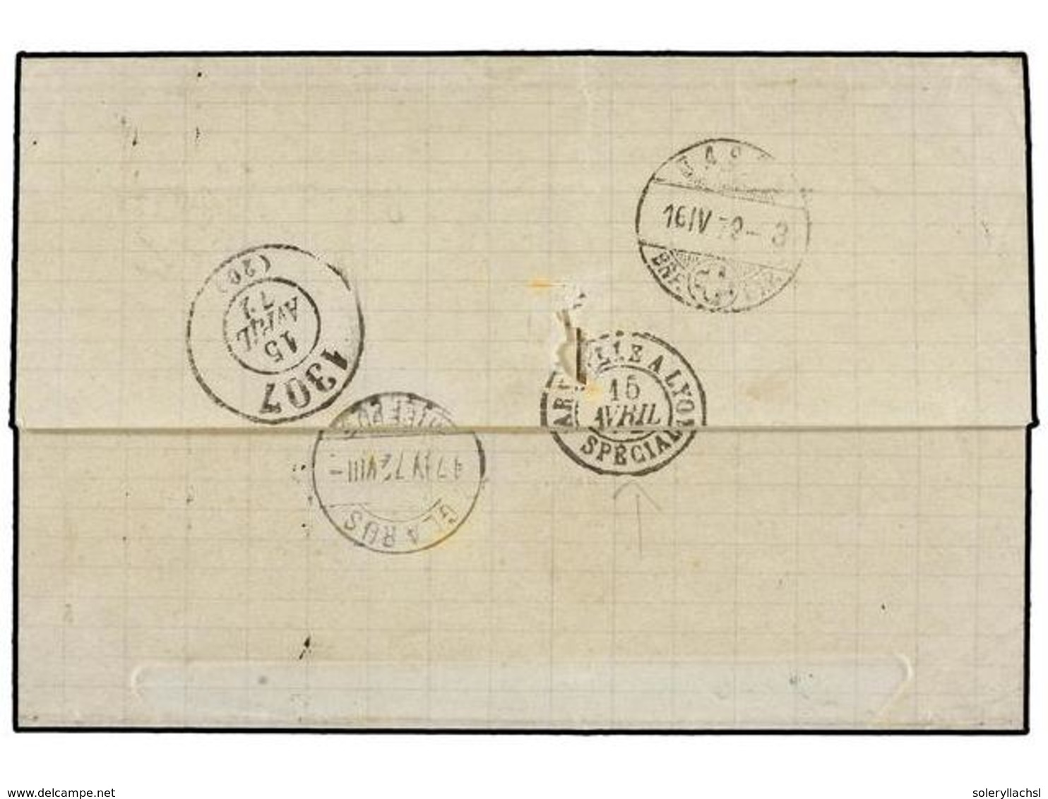 LEVANTE: CORREO FRANCES. 1872. BEYROUTH A SUIZA. 30 Cts. Castaño (2), Mat. ANCLA Y Fechador Octogonal BEYROUTH/PAQ. FR.  - Other & Unclassified