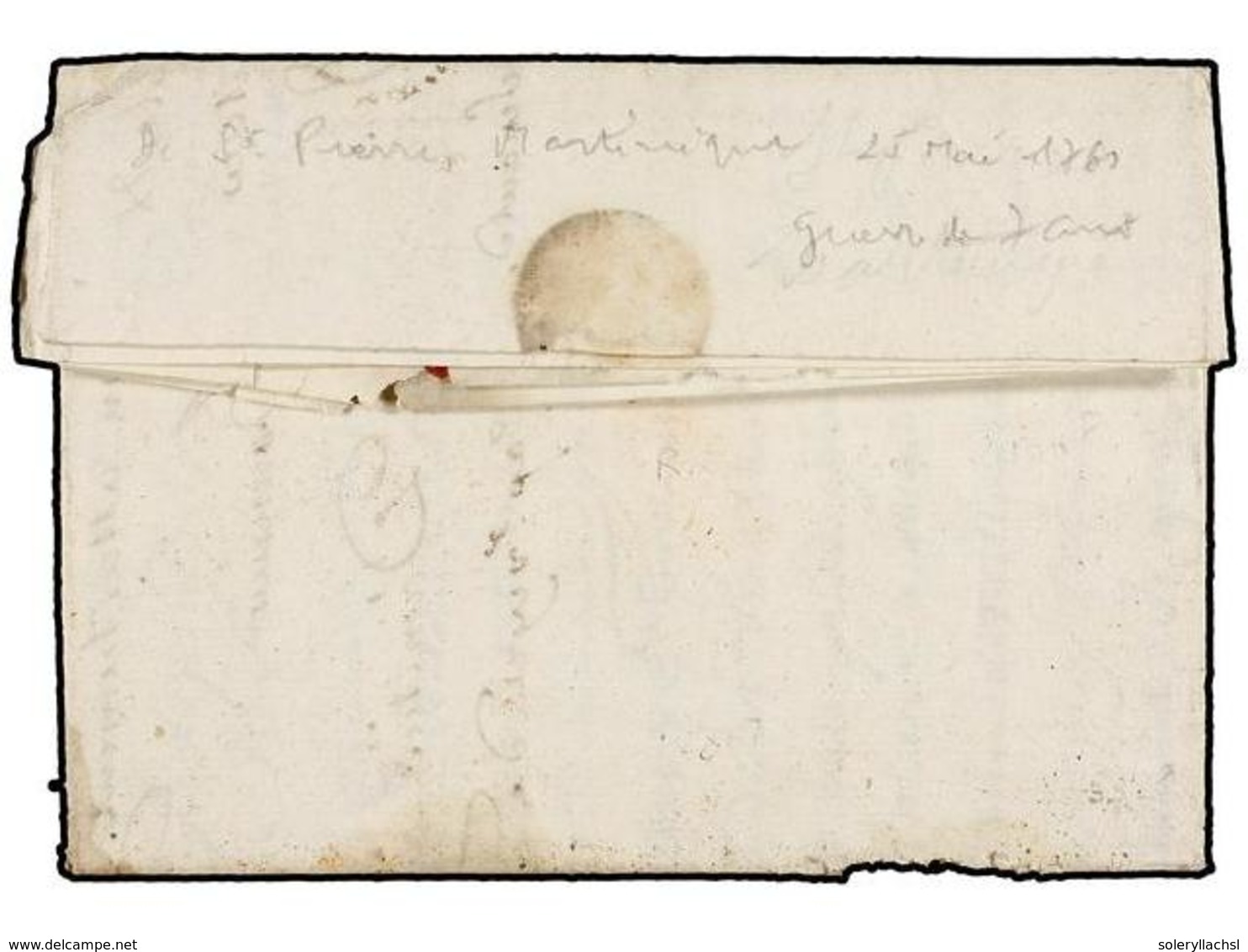 MARTINICA. 1760 (24th May). ST. PIERRE To FRANCE. SEVEN YEARS WAR. Entire Letter Sent Via Spain Due The Blockade Of Fren - Otros & Sin Clasificación