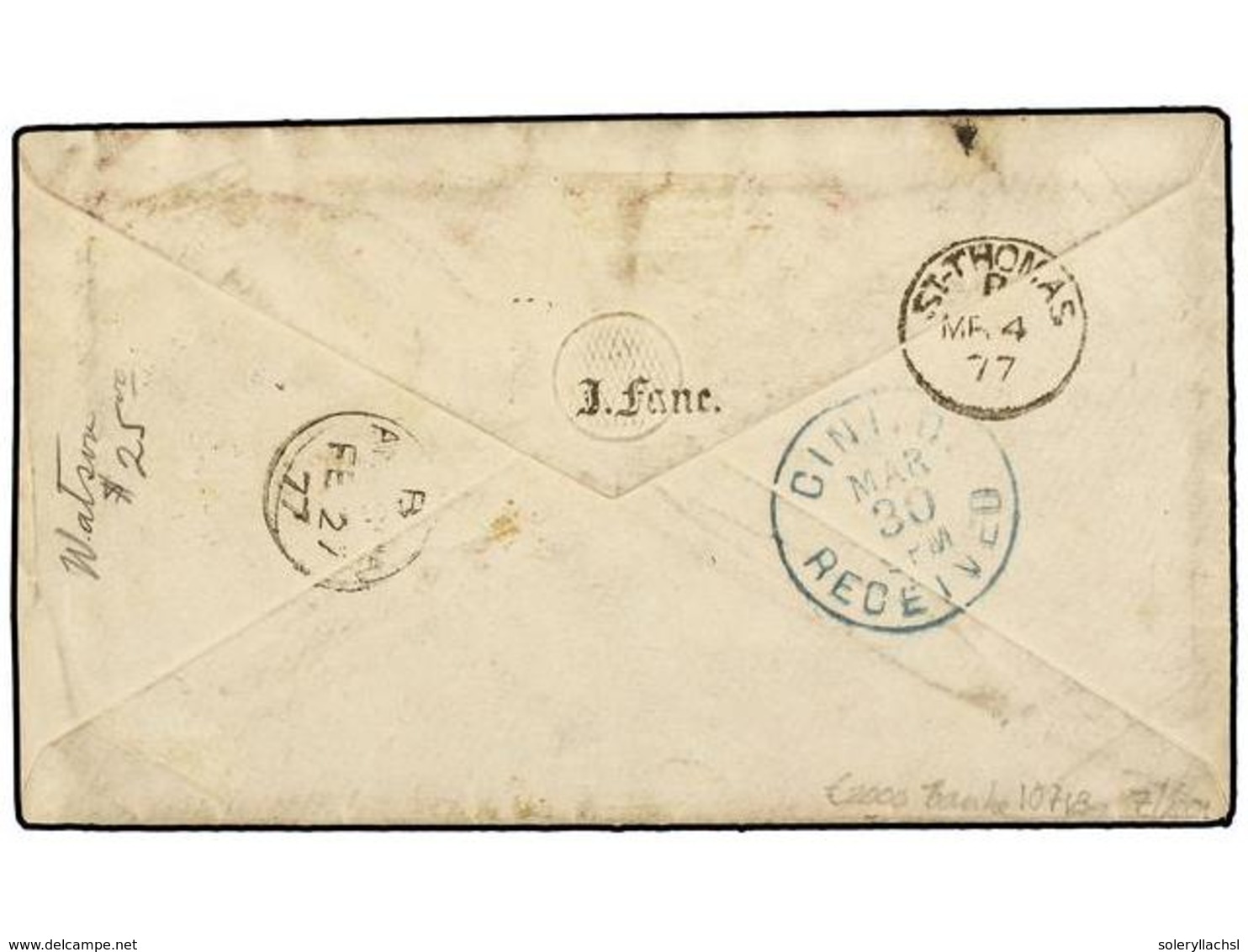 ANTIGUA. Sg.7 (5). 1877. ANTIGUA To USA. Envelope Franked With Strip Of Five Of 1 D. Vermilion Tied By A02 Cancel. Charg - Sonstige & Ohne Zuordnung
