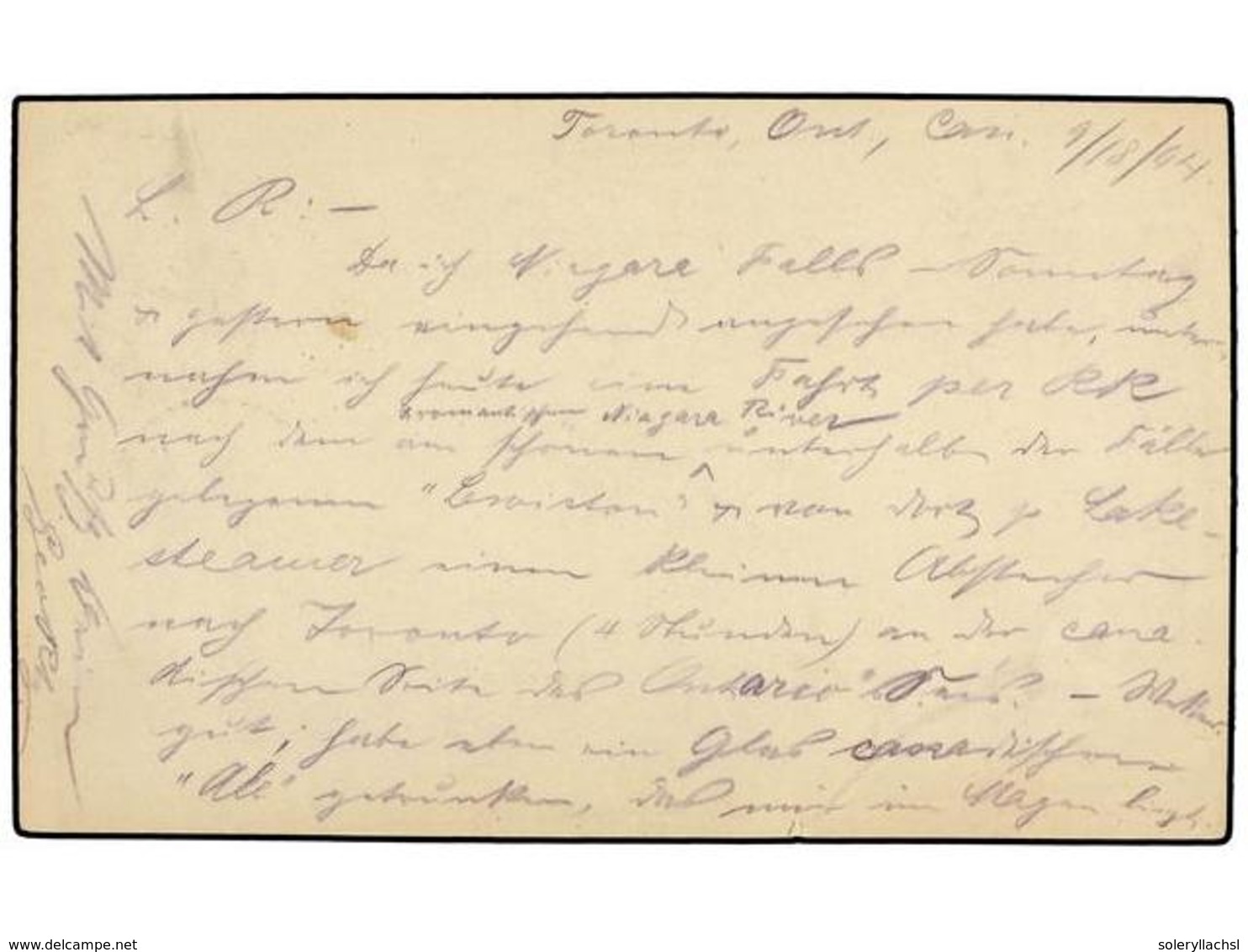 CANADA. 1894. TORONTO To GERMANY. 1 Cent. Black Postal Stationary Card Uprated With Two 1/2 Cent. Black And 1 Cent. Yell - Sonstige & Ohne Zuordnung