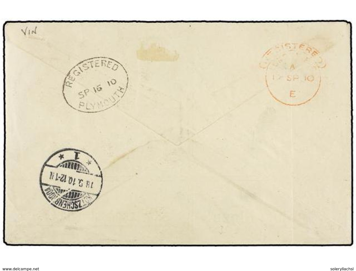 GIBRALTAR. Sg.72/74. 1910. GIBRALTAR To GERMANY. 2 Sh., 4 Sh. And 8 Sh. On Registered Cover, Arrival On Reverse. Rare Fr - Autres & Non Classés