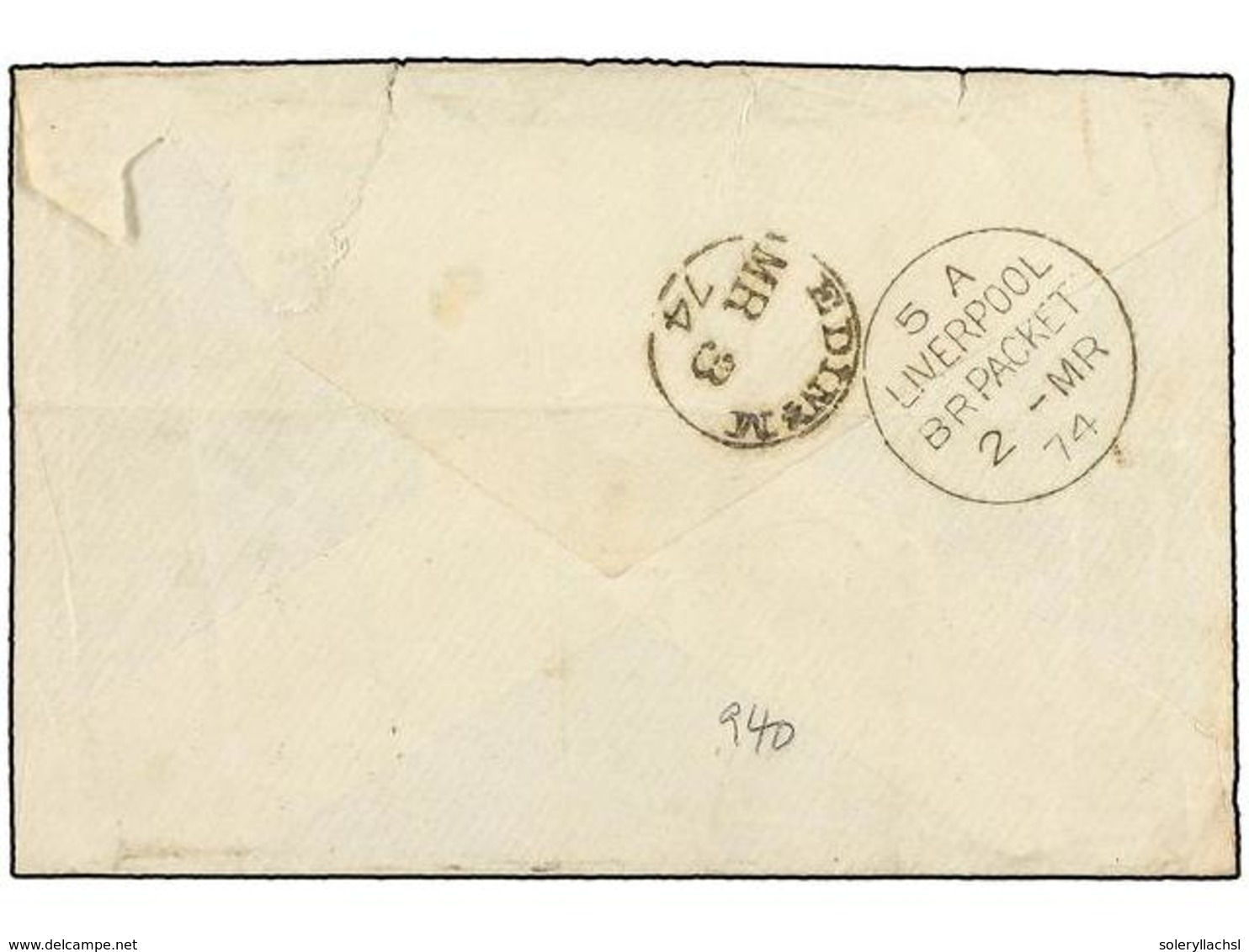 COSTA DE ORO. 1874. ASHANTI WARS. Envelope (without Contens) Send To EDIMBOURG From An Officer With Wolsey's Expeditiona - Autres & Non Classés