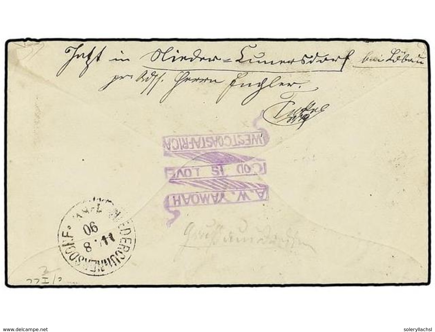 COSTA DE ORO. Sc.48. 1900 (July 13). Cover Endorsed "Per S.S. Maria Woermann" To DRESDEN (Germany) Endorsed At Upper Lef - Sonstige & Ohne Zuordnung