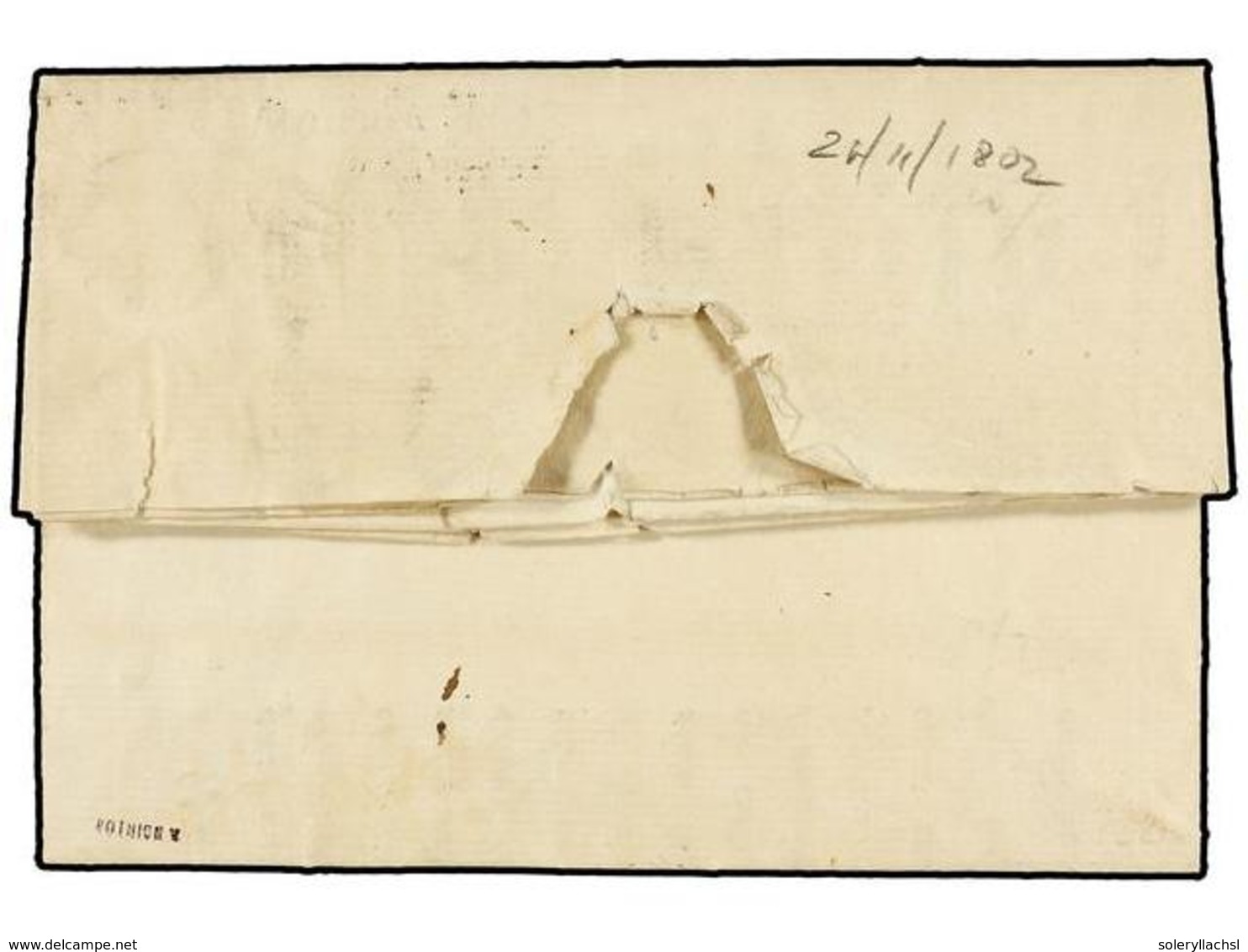 MAURICIO. 1802 (November 21). PORT N. E. ISLE DE FRANCE To BORDEAUX. Entire Letter With COLONIES PAR/L'ORIENT Entry Mark - Autres & Non Classés