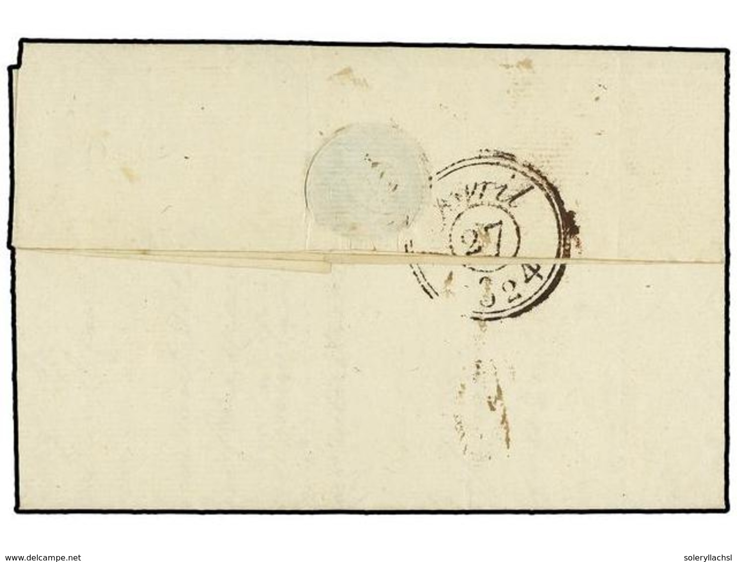 MAURICIO. 1823. PORT LOUIS To PARIS. Entire Letter With COLONIES PAR/PAIMBOEUF Entry Mark, Rated "8". - Autres & Non Classés