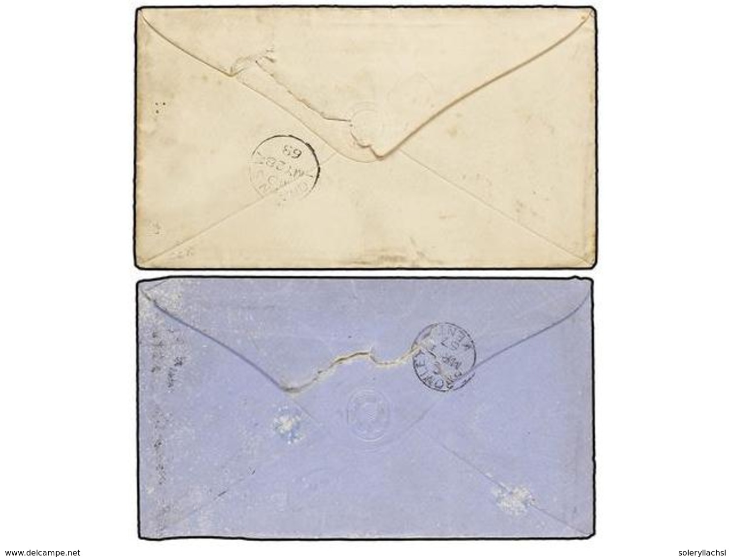 NUEVA ZELANDA. 1867-68. Two Covers Franked With 6 D. Brown Sent To LONDON Endorsed "VIA PANAMA". An Unusual Pair Of Cove - Otros & Sin Clasificación