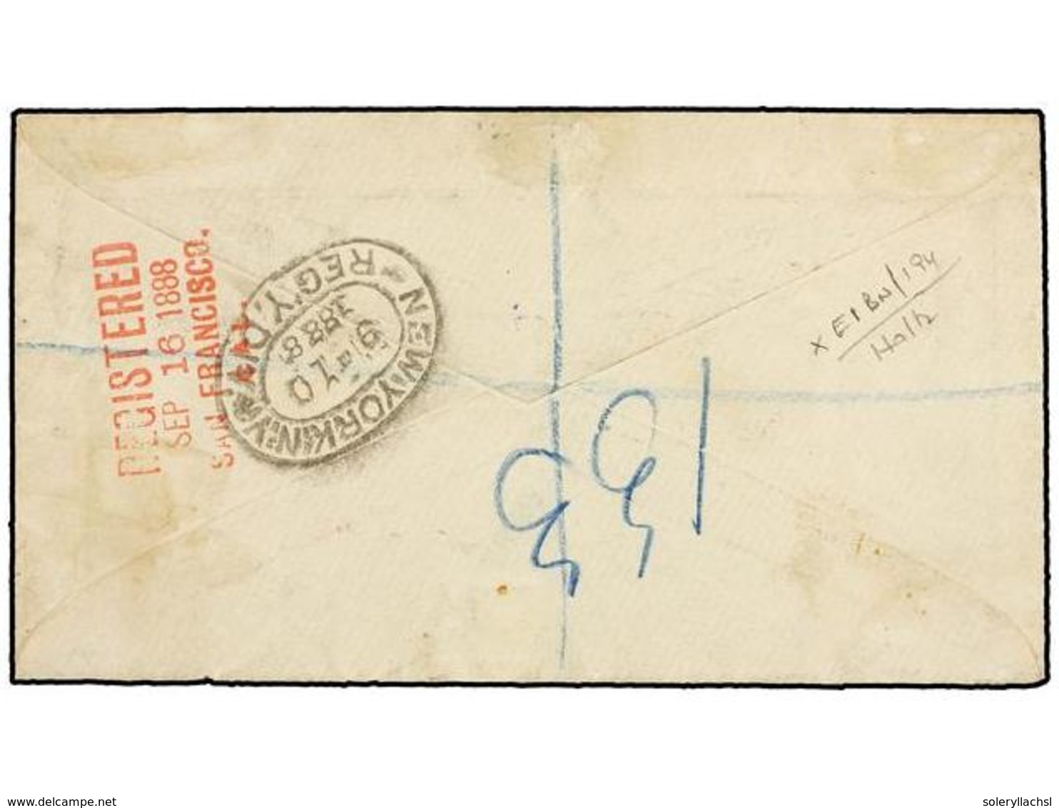 BORNEO. Sg.6, 7, 25, 28, 34, 35. 1888. SANDAKAN To SAN FRANCISCO (U.S.A.). Envelope Franked With 1/2 Cent, 1 Cent, 2 Cen - Sonstige & Ohne Zuordnung