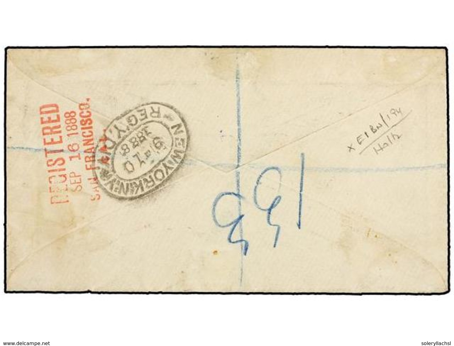 BORNEO. Sg.6, 7, 25, 28, 34, 35. 1888. SANDAKAN To SAN FRANCISCO (U.S.A.). Envelope Franked With 1/2 Cent, 1 Cent, 2 Cen - Autres & Non Classés