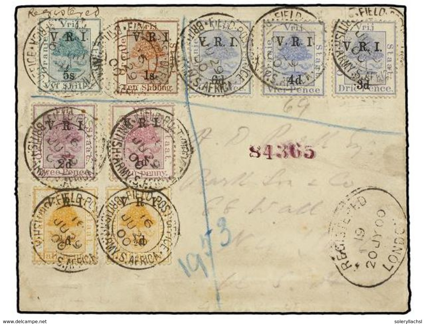 AFRICA DEL SUR: INGLESA. 1900. ORANGE To LONDON. Registered Cover With Mixed Franking With ORANGE FREE STATE + GB. Field - Autres & Non Classés