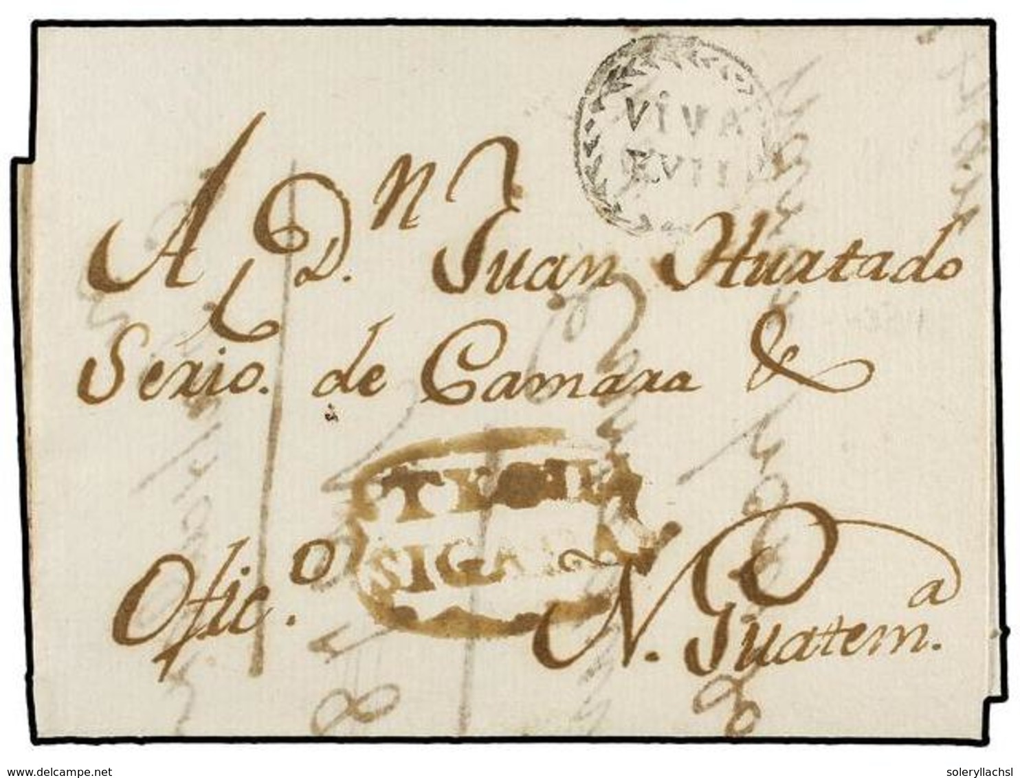 HONDURAS. 1811. TEGUCIGALPA A N. GUATEMALA. Envuelta Con Fecha En El Interior, Marcas TEGU/SIGALPA En Tinta De Escribir  - Otros & Sin Clasificación