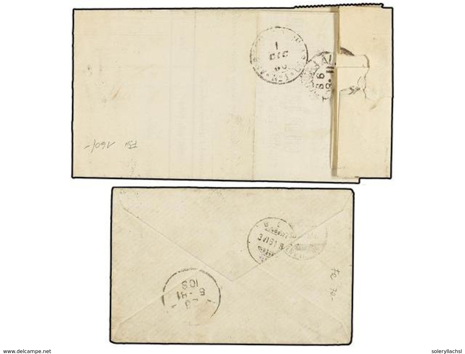 ITALIA. 1880-81. Two Covers Franked With 10 Cents. Orange Stamps, Taxed On Arrival With Swiss 5 + 5 Cts. And 10 Cts. Blu - Otros & Sin Clasificación