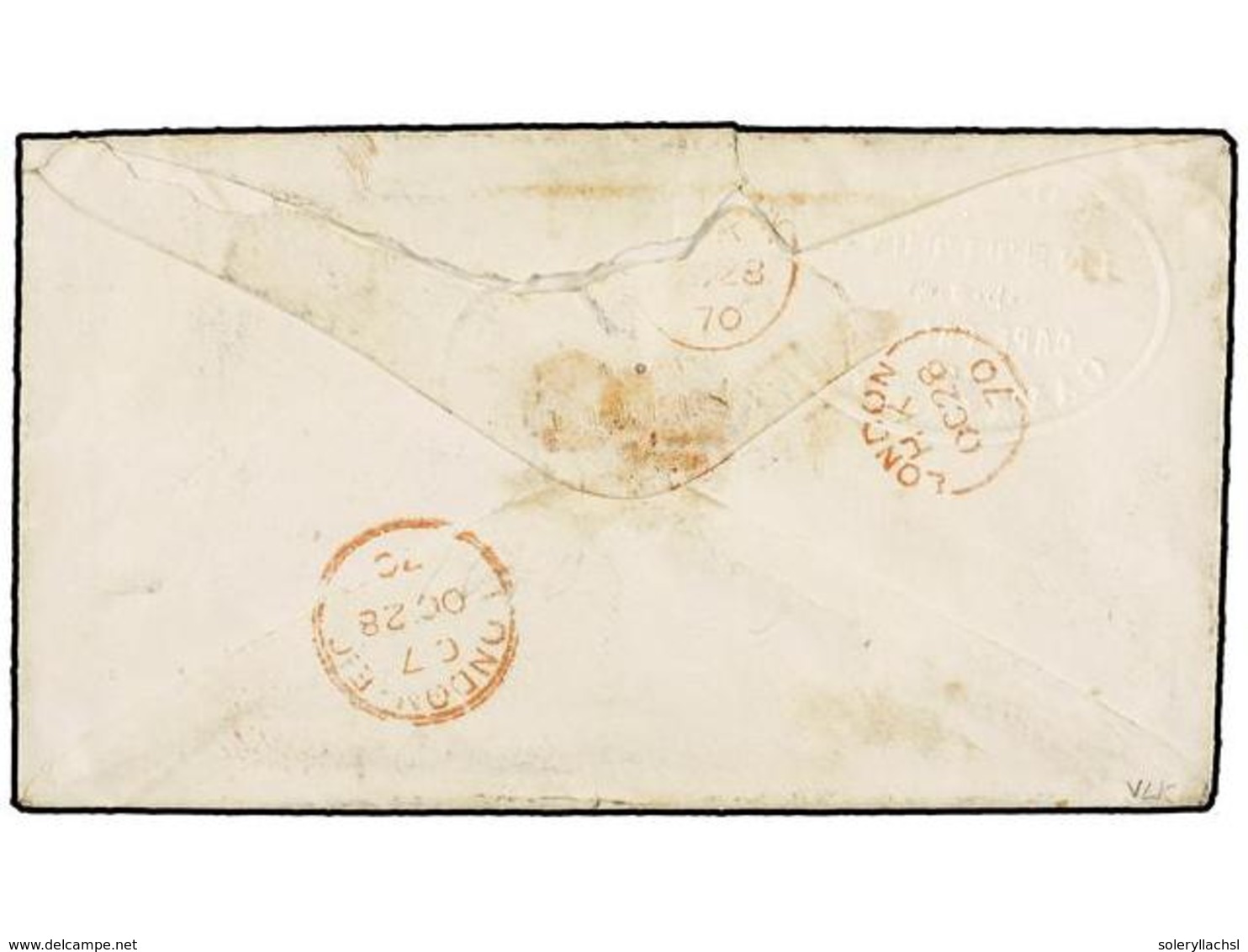 LIBERIA. 1870. CAPE PALMAS To STUTTGARD. Envelope With Embossed Mark "HOFFMAN INSTITUTE. CAPE PALMAS. CAVALLA. W.A." Wit - Autres & Non Classés