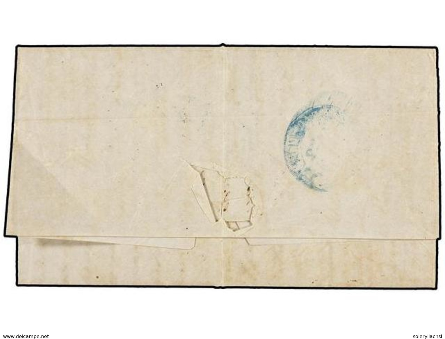 MEXICO. 1853 (4 Abril). VERACRUZ A LA HABANA. Marca Lineal YNDIAS En Azul Y Tasa De 3 Reales Probablemente Estampados En - Otros & Sin Clasificación