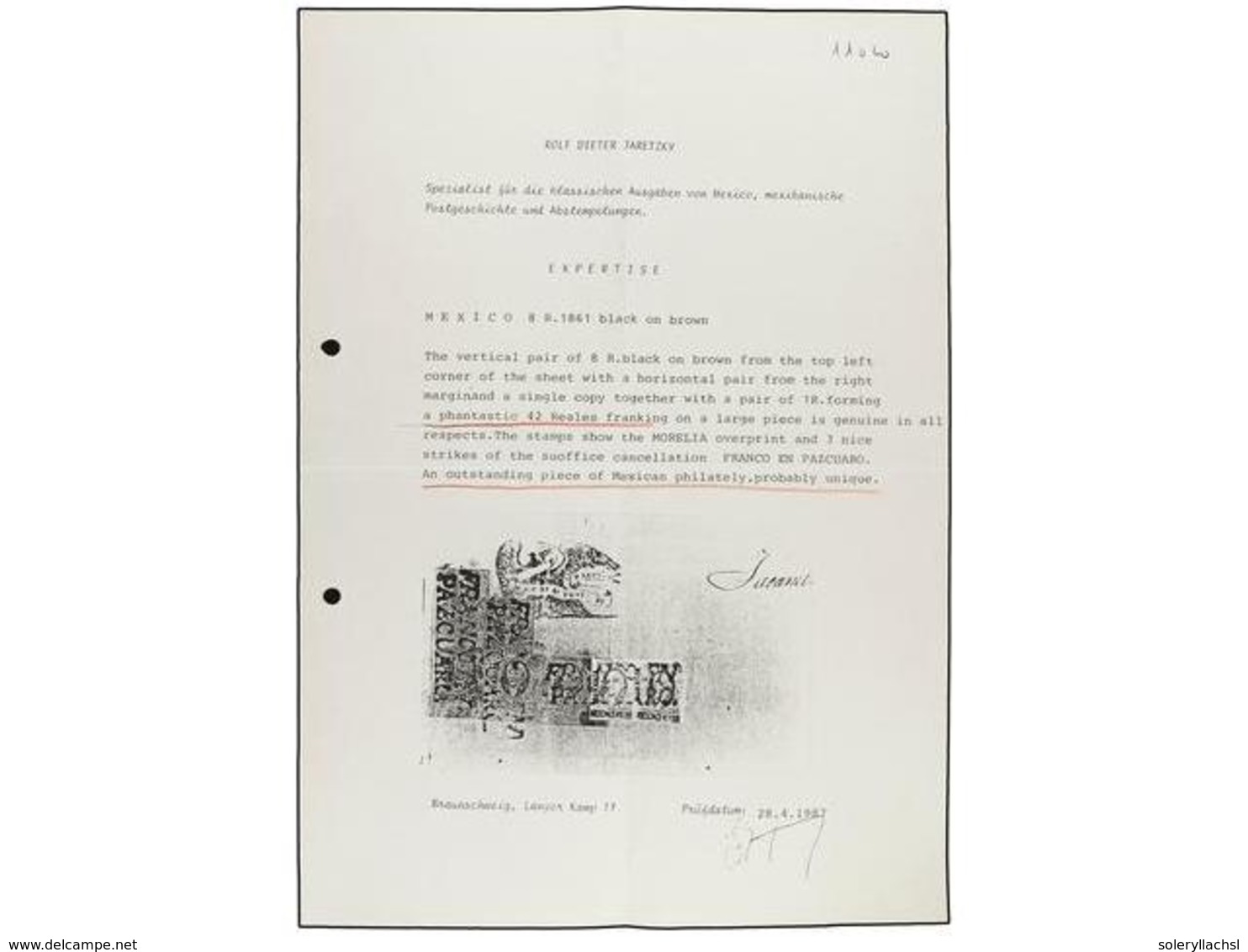 MEXICO. Sc.7 (2), 11 (5). 1861. Gran Fragmento De Plica Judicial Circulada Con Una Pareja De 1 Real Negro S. Verde Y 5 S - Autres & Non Classés