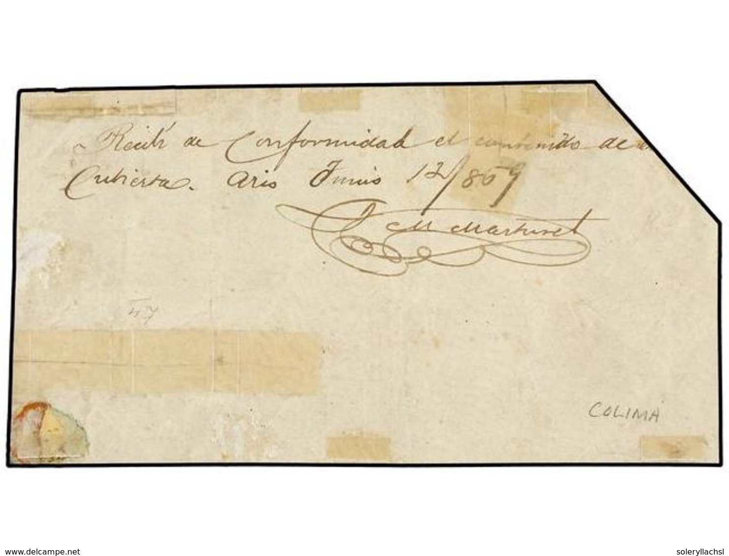 MEXICO. Sc.49, 51. 1869. COLIMA A MICHOACHÁN. Frente De Carta CERTIFICADA Franqueada Con Sellos De 50 Cents. Negro S. Am - Sonstige & Ohne Zuordnung