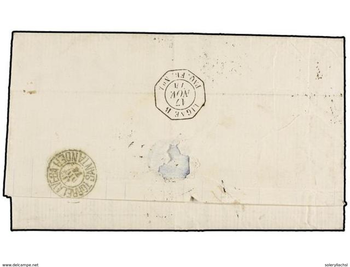 MEXICO. 1874. SAN LUIS DE POTOSÍ A TORRELAVEGA (España). Circulada Con Sello De 25 Cts. Azul Para El Pago Del Correo Loc - Autres & Non Classés