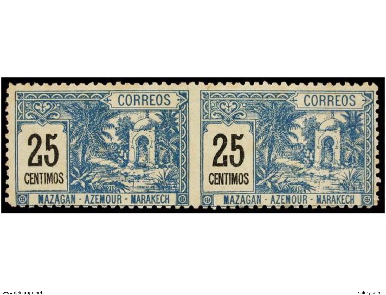 (*) MARRUECOS: CORREO LOCAL. Yv.38, 41a, 42a, 43a. 10 Cts., 50 Cts. Y 1 Pta. Parejas Verticales, SIN DENTAR EN MEDIO Y 2 - Autres & Non Classés