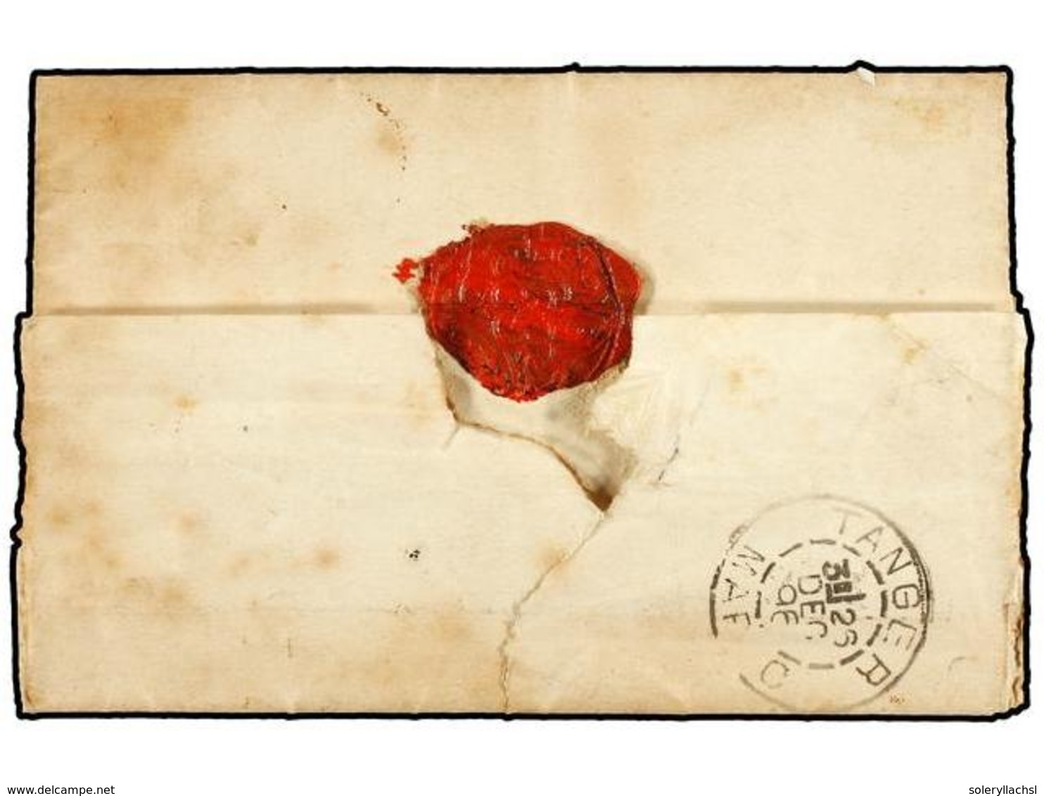 MARRUECOS: CORREO LOCAL. Yv.48. 1896. MAZAGÁN A FEZ. Circulada Con Sello Local De 20 Cts. Castaño Y Sello Del Correo Fra - Otros & Sin Clasificación