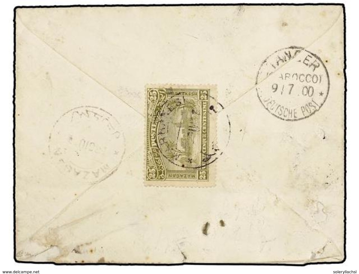 MARRUECOS: CORREO LOCAL. Yv.54. 1900. MARRAKECH A TANGER. Sobre Circulado Por Correo Certificado Con Sellos Del Correo L - Autres & Non Classés