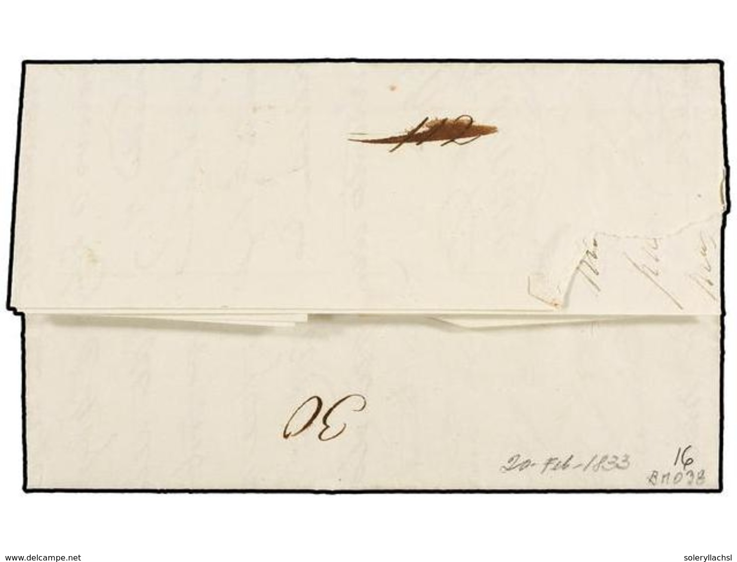PANAMA. 1833 (20 Febrero). PANAMÁ A CARTAGENA DE INDIAS. Carta Completa Con La Marca PORTVLO (Portovelo) En Rojo. Reexpe - Sonstige & Ohne Zuordnung