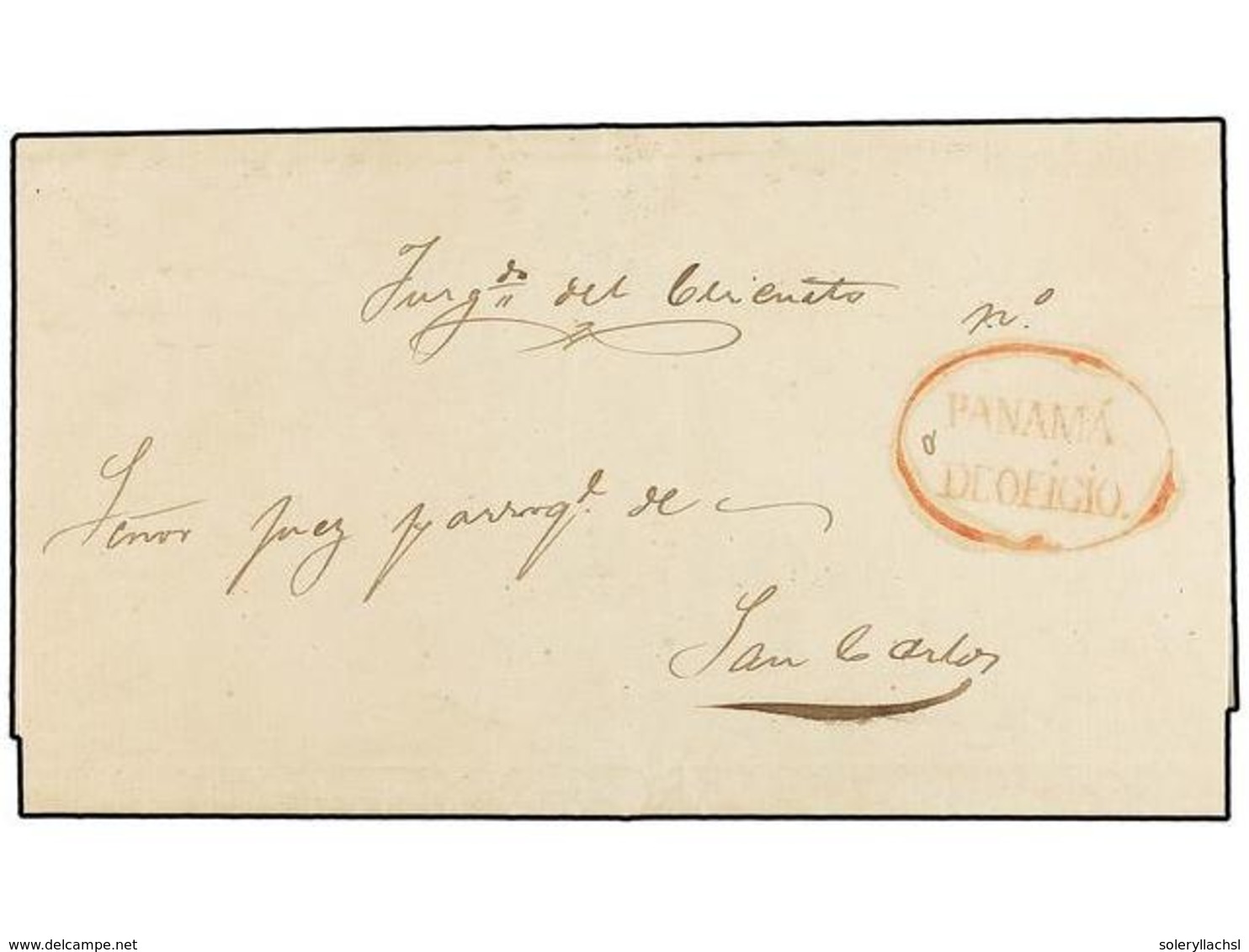 PANAMA. 1846 (11 Agosto). PANAMÁ A SAN CARLOS. Carta Completa (precioso Encabezamiento Impreso En El Interior). Marca PA - Autres & Non Classés