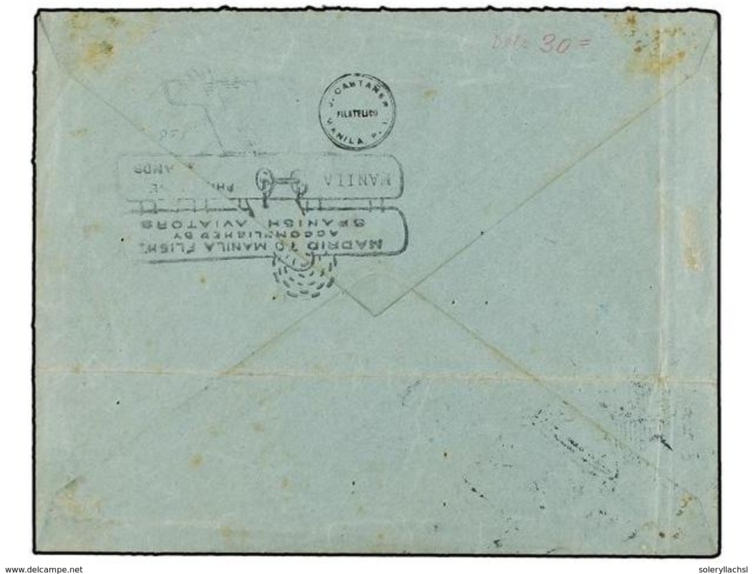 FILIPINAS. 1926 (May 13). APARRI To MANILA. FIRST FLIGHT. RAID MADRID-MANILA. Envelope Franked With Philippines 2, 4, 6, - Sonstige & Ohne Zuordnung