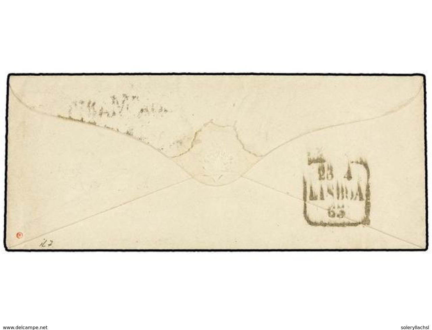 ANGOLA. 1863. LOANDA A LISBOA. Sobre Sin Texto, Indicación Manuscrita En El Frente "Dn. Cabral A Loanda". Marca CORº MAR - Autres & Non Classés