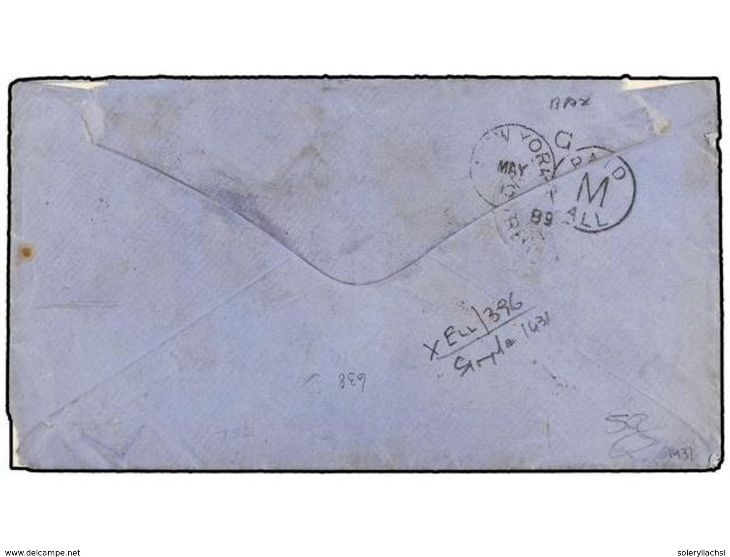SALVADOR. Sc.13, 20. 1889. SAN SALVADOR A U.S.A. Entero Postal De 5 Ctvos. Azul Con Franqueo Adicional De 1 Ctvo. Verde  - Autres & Non Classés