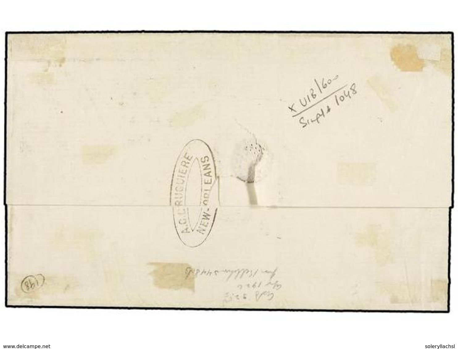 ESTADOS UNIDOS. Sc.35 (4). 1859. NEW ORLEANS To VERACRUZ. 10 Cts. Green (Ty. V). Strip Of Four Tied By NEW ORLEANS Cds,  - Sonstige & Ohne Zuordnung