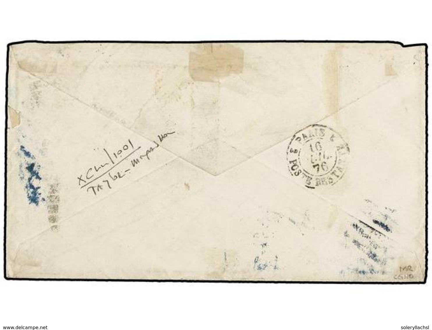 ESTADOS UNIDOS. 1876. CINCINNATI To GREAT BRITAIN. 2 Cts. Orange (2) And 3 Cts. Green (2) Stamps Tied By Grill Cancel. R - Autres & Non Classés