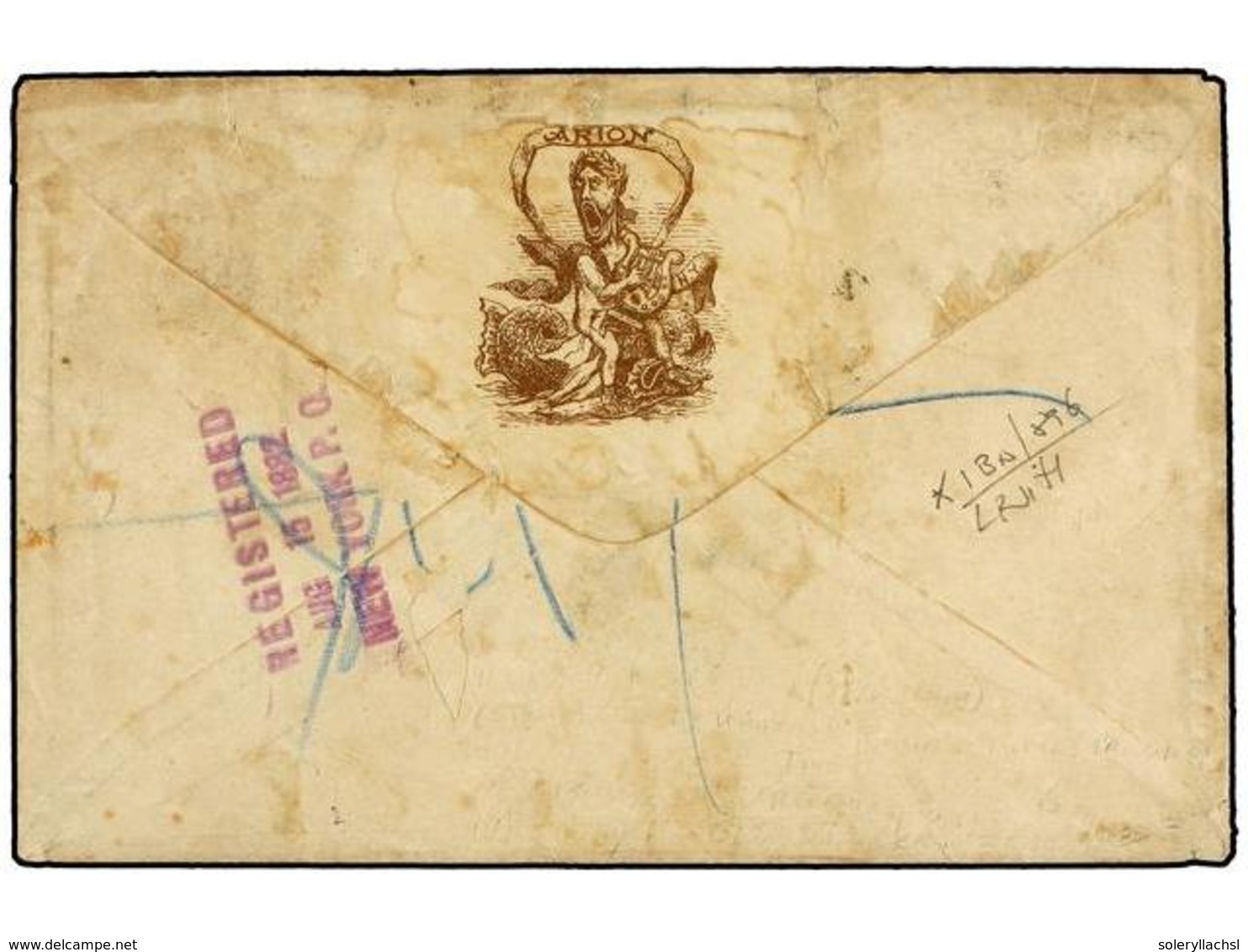 ESTADOS UNIDOS. Sc.188, 206, 207 (3). 1882. NEW YORK To MONTEVIDEO (Uruguay). Imaginary Postal Stationary Envelope (2 Ce - Otros & Sin Clasificación