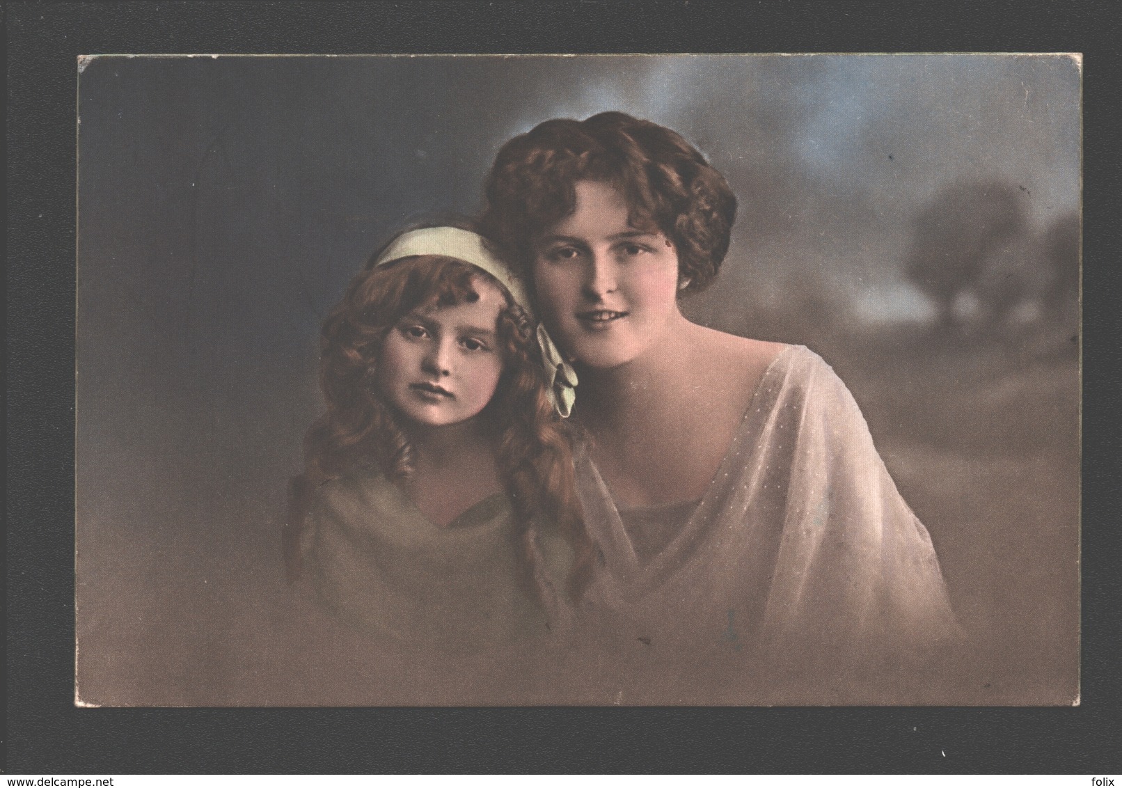 Fantasy / Fantaisie / Fantasie Kaart - Fillette / Girl / Meisje Met Moeder - 1928 - Lepogravure - Groepen Kinderen En Familie