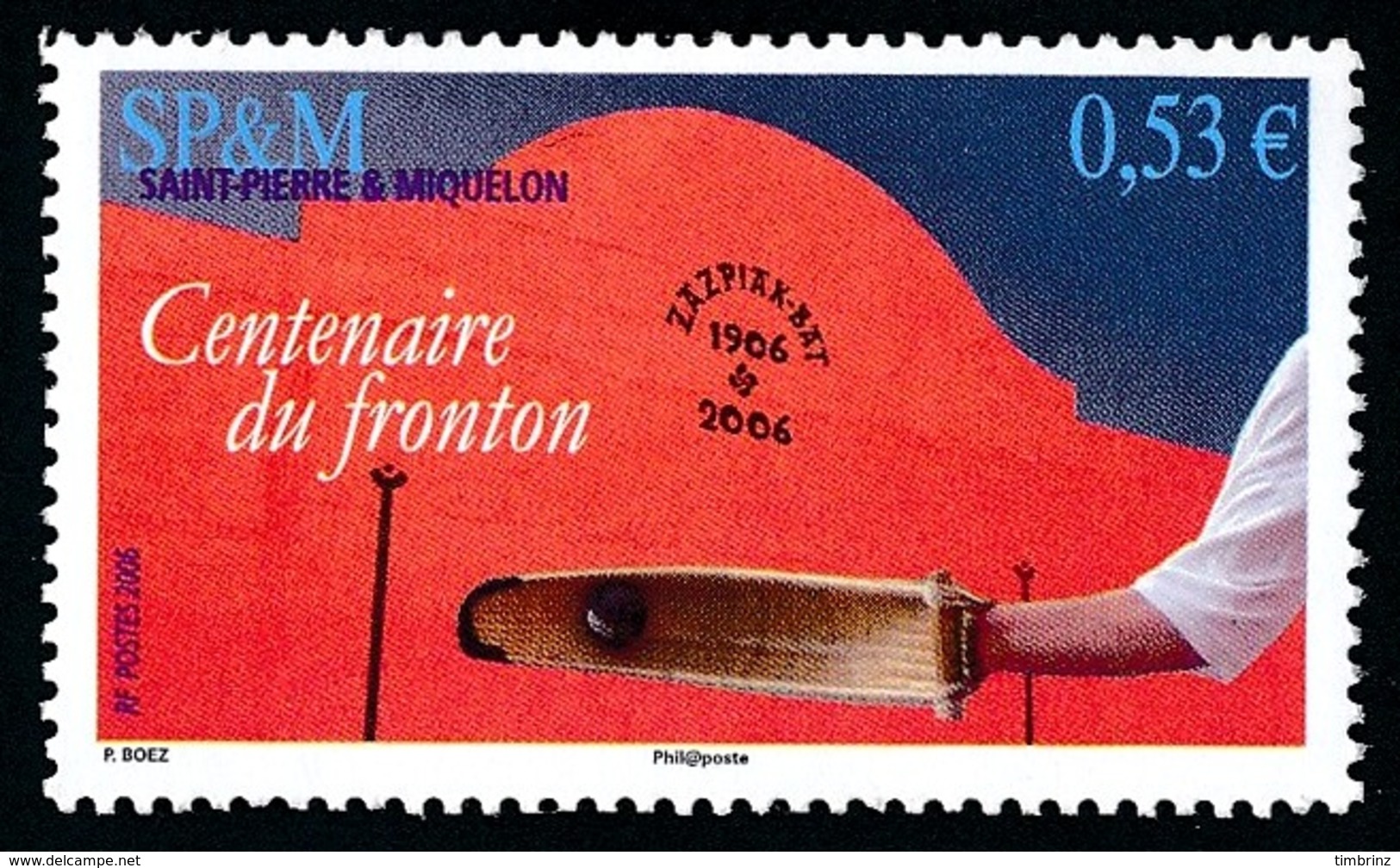 ST-PIERRE ET MIQUELON 2006 - Yv. 870 **   Faciale= 0,53 EUR - Sport: Pelote Basque. Cent. Du Fronton  ..Réf.SPM11569 - Neufs