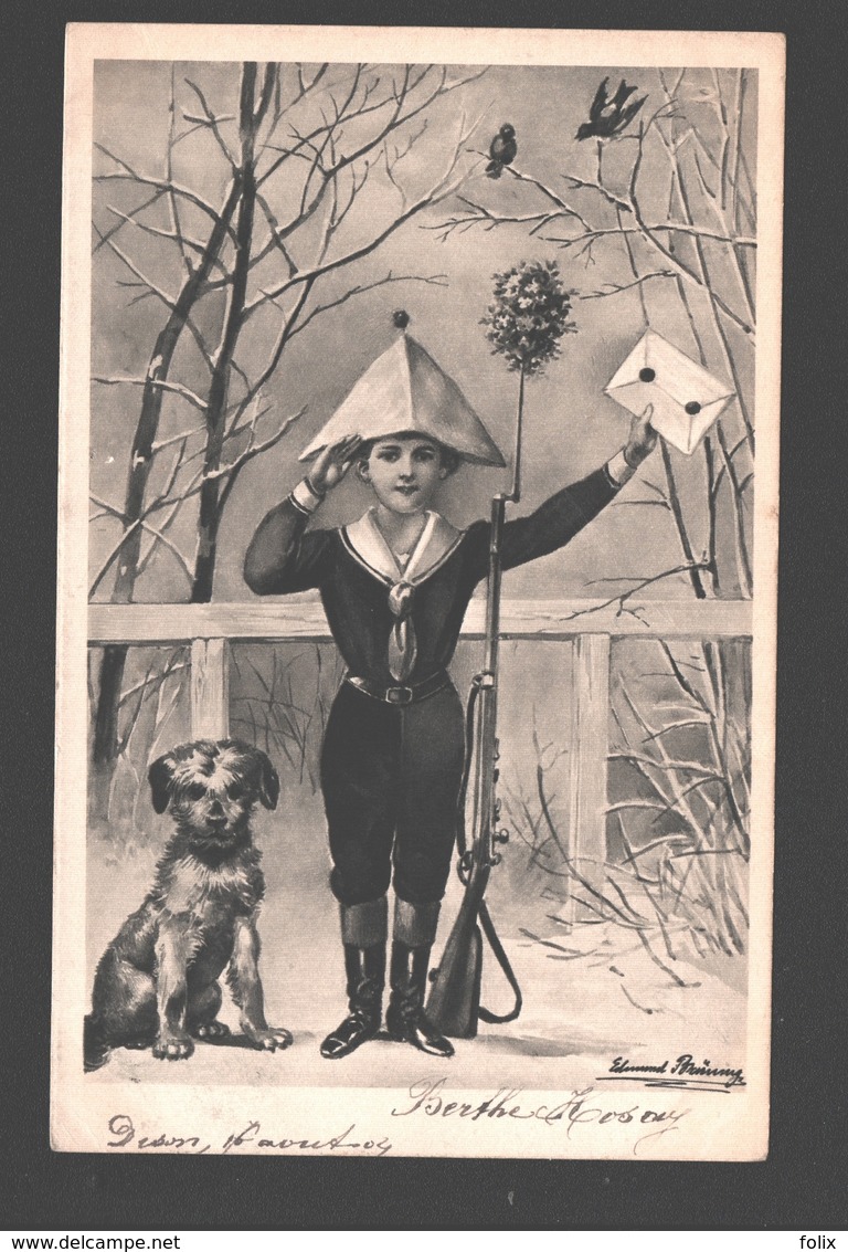 Fantasy / Fantaisie / Fantasie Kaart - Boy In Costume With Dog / Garçon Avec Chien / Jongetje In Kostuum Met Hond - Scènes & Paysages