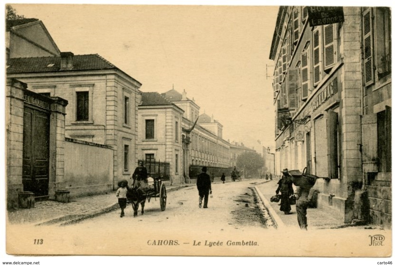 CAHORS - Le Lycée Gambetta - Hôtel De L'Europe - Animation  -  Editions ND - Voir Scan - Cahors